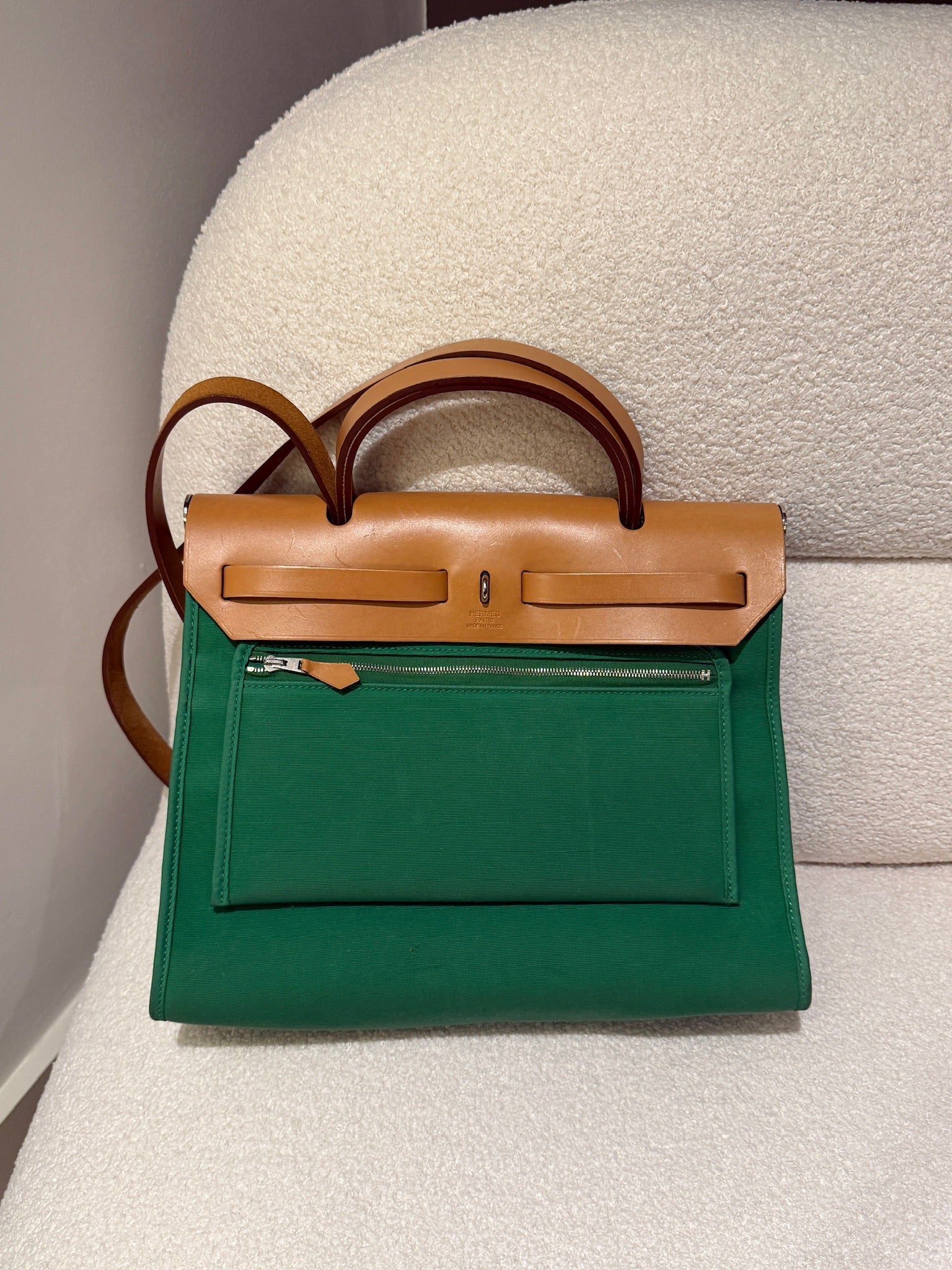 Hermès Herbag Zip 31 Bambou & Leather Tote - X Stamp