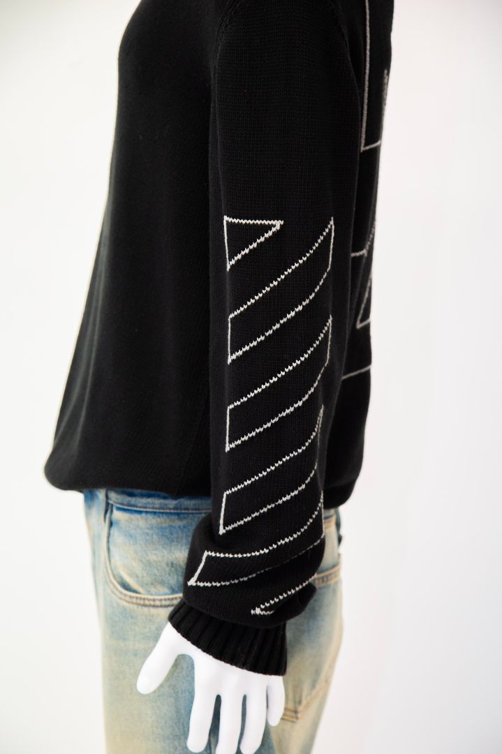 Off White L/S Logo Back Jumper Black/ Grey XL