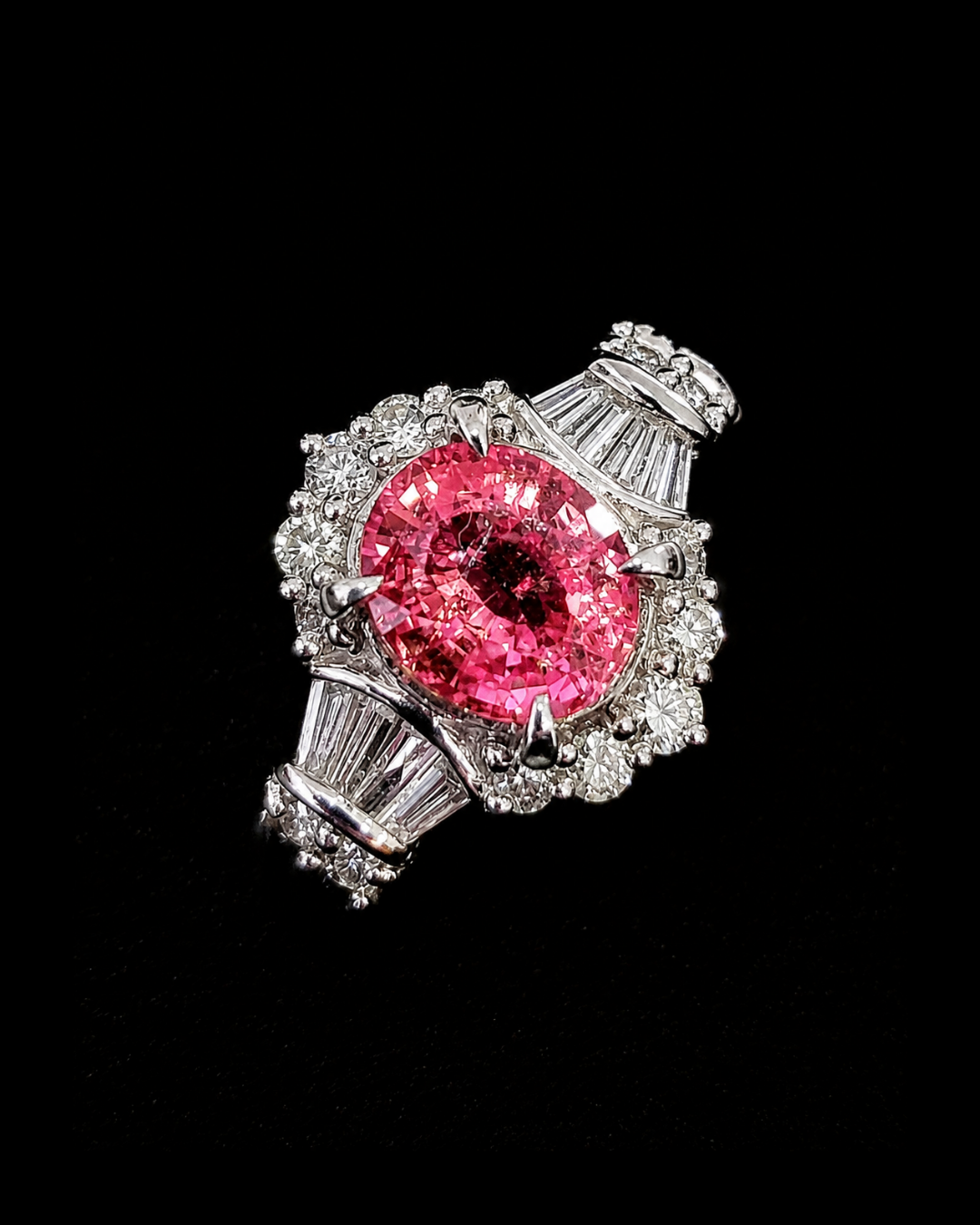 Padparadscha Sapphire NoHeat ring in Pt900 / S1.955 / D.0.59 487 JJC0653