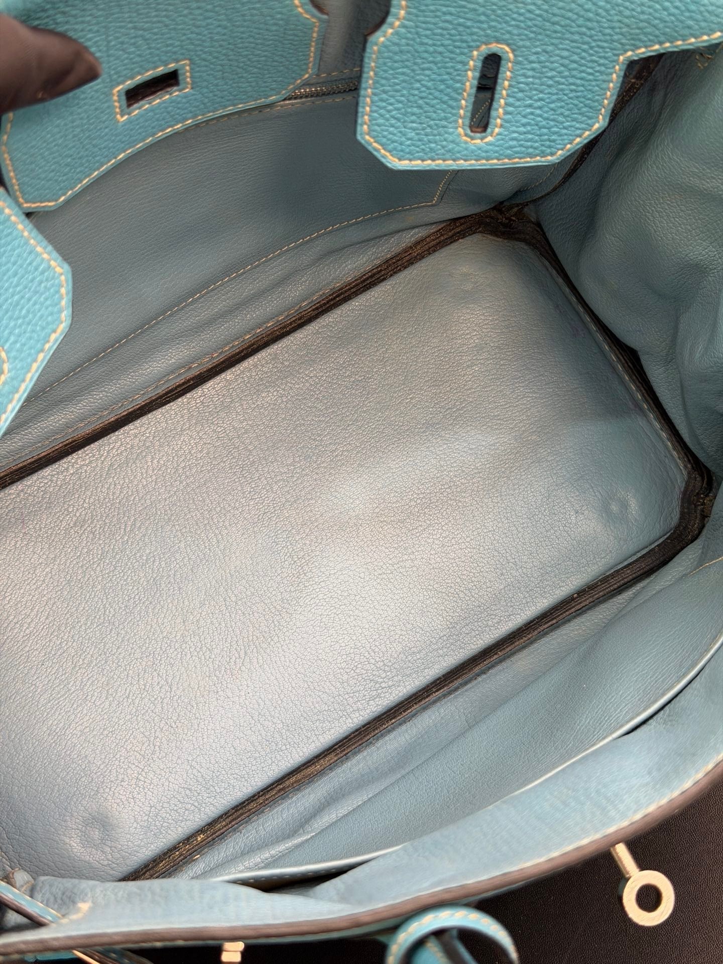 Hermès Birkin 30 Blue Jean PHW Togo Leather Square H Stamp