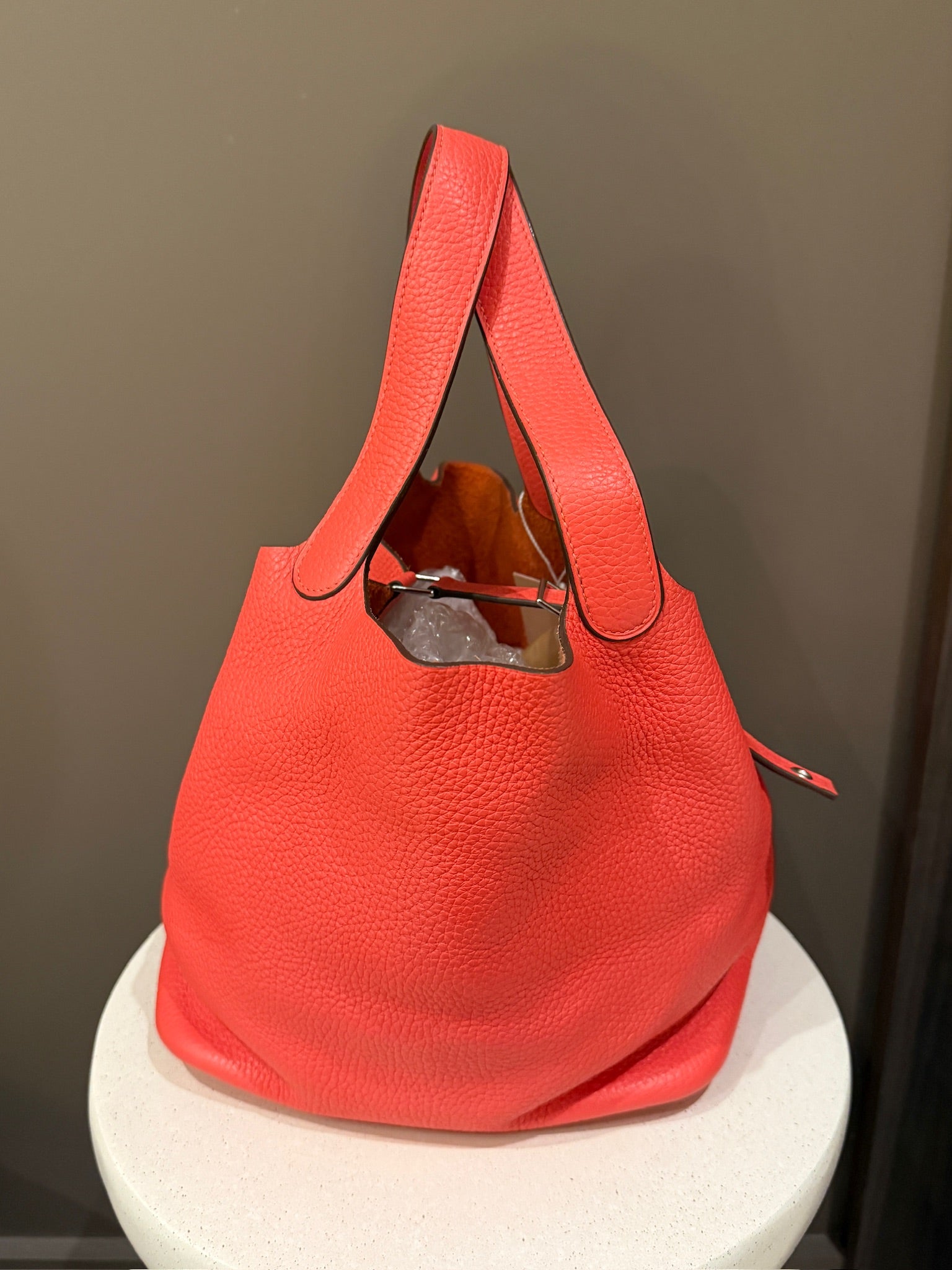 Hermès Picotin Lock 22 Clemence Rose Jaipur Palladium Hardware Stamp C