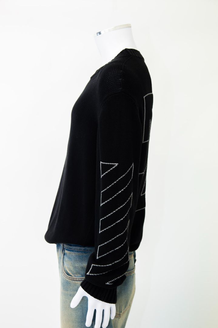 Off White L/S Logo Back Jumper Black/ Grey XL