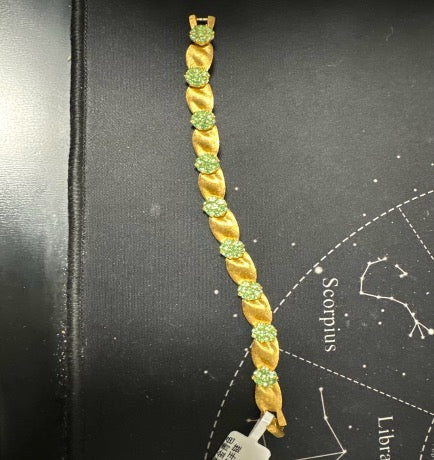 Jadeite Plain Gold Blue Birthday Ribbon Bracelet LZ405752