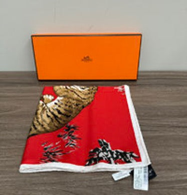 Hermes "Two Tigers Playing" 45 Square Scarf 3022603162918