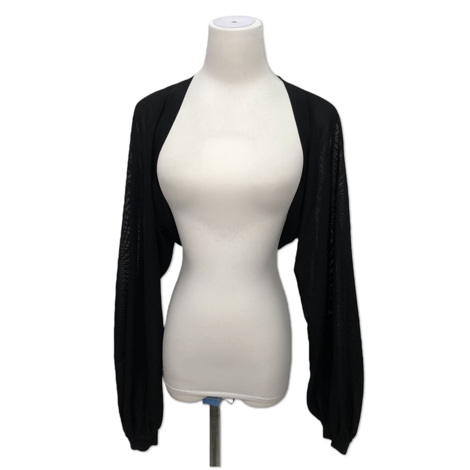 Chanel Black Sheer Open Front Shrug Cardigan size 34 C13996334996
