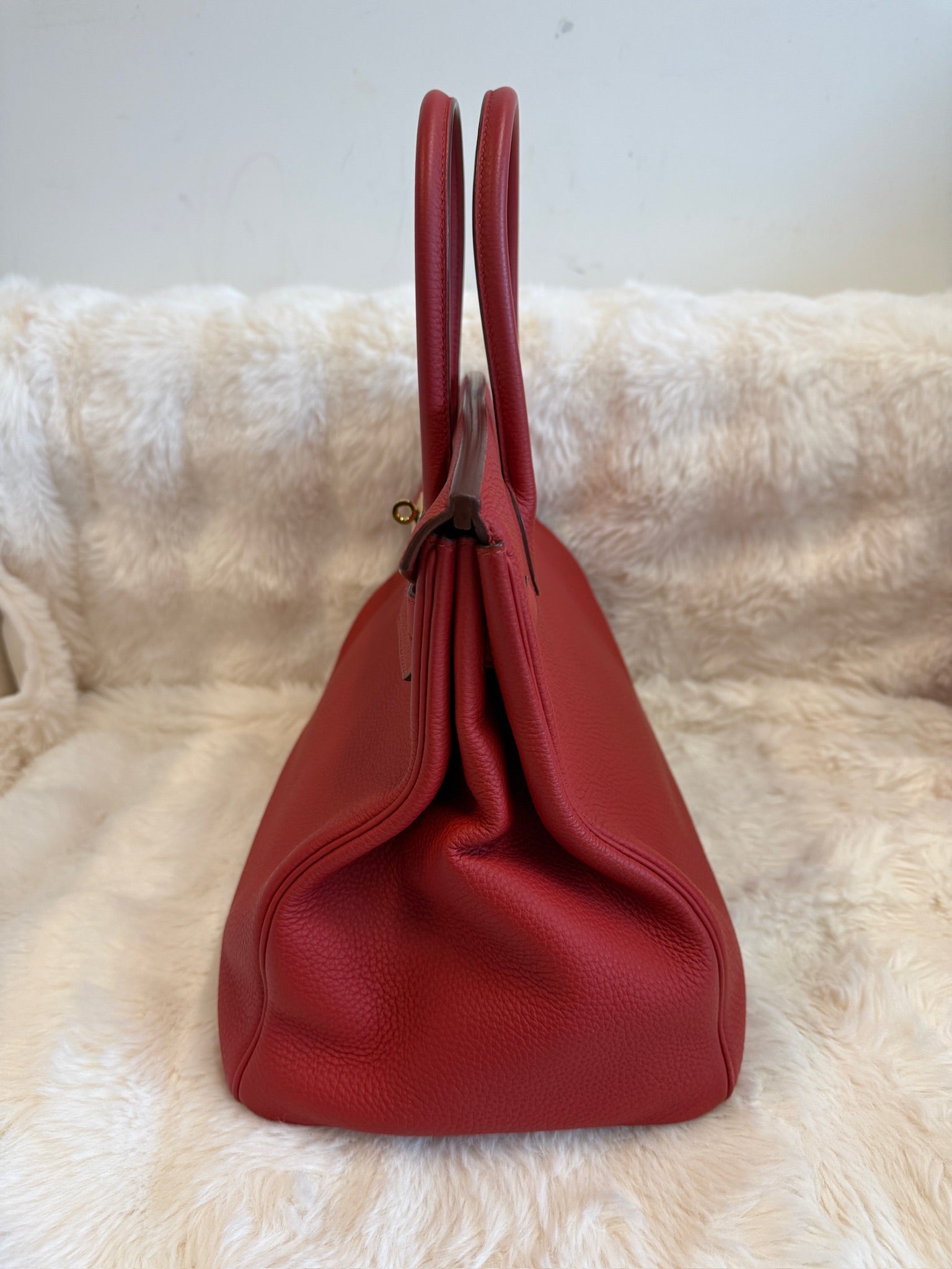 Hermès Birkin 35-Style Red Leather Handbag