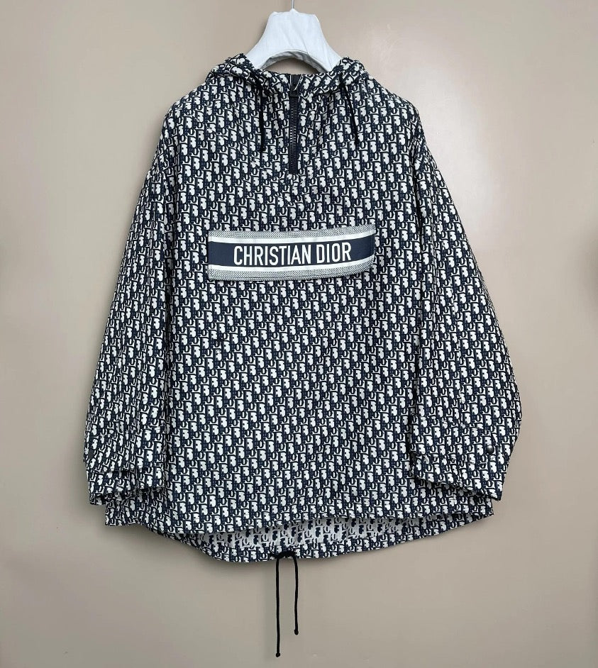DIOR Oblique Print Taffeta Hooded Jacket, Size L SYCC2058