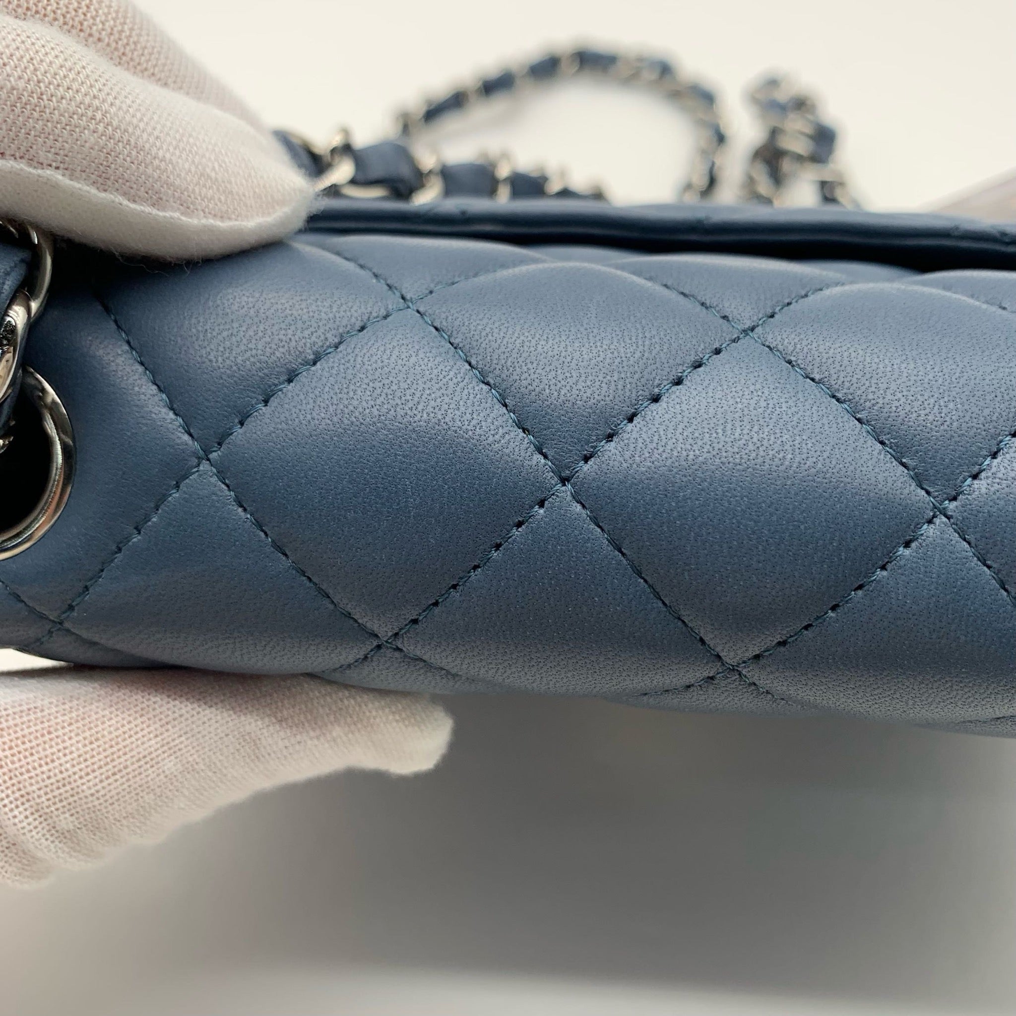 Chanel Classic Flap Large Mini Haze Blue Silver Hardware Bag image 26