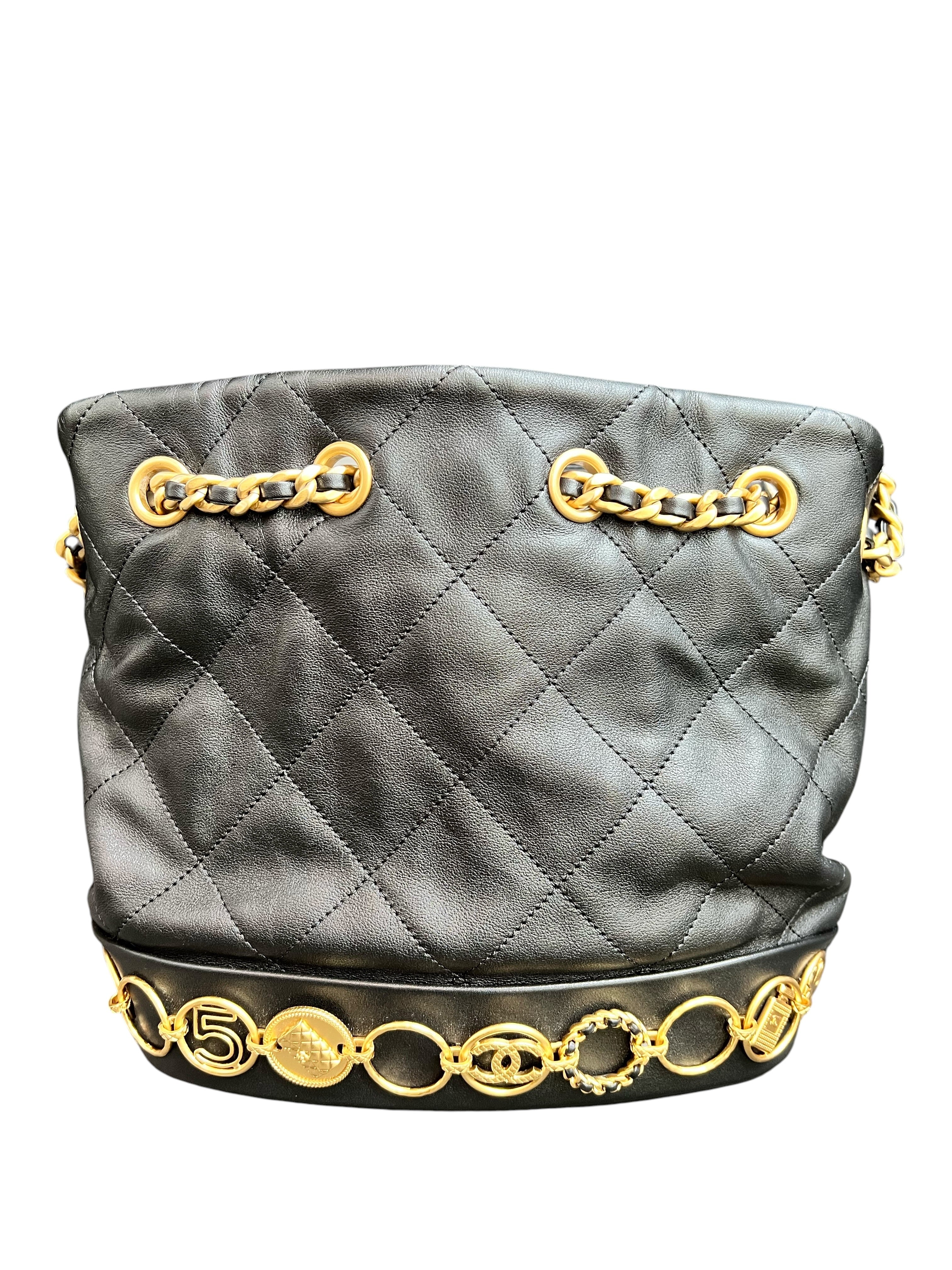 Chanel Lucky Charms Bucket Bag Black Lambskin GHW SYCYF1002