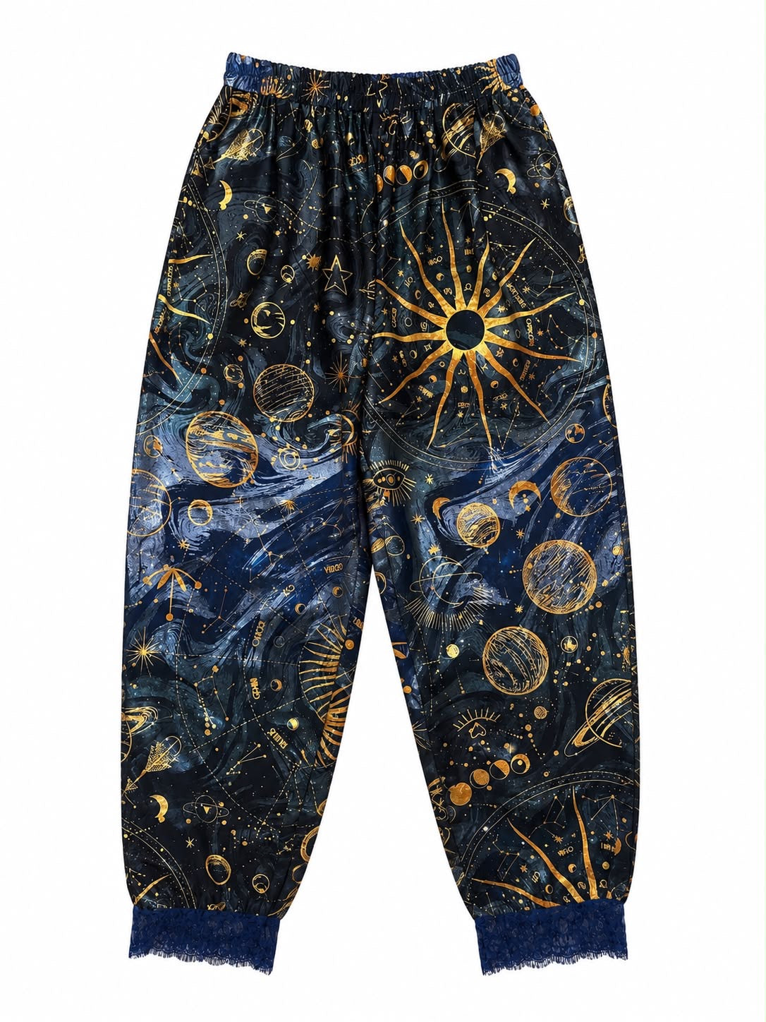 TROUSER MARCELLA NAVY WAVE SILK MOON MCL12826