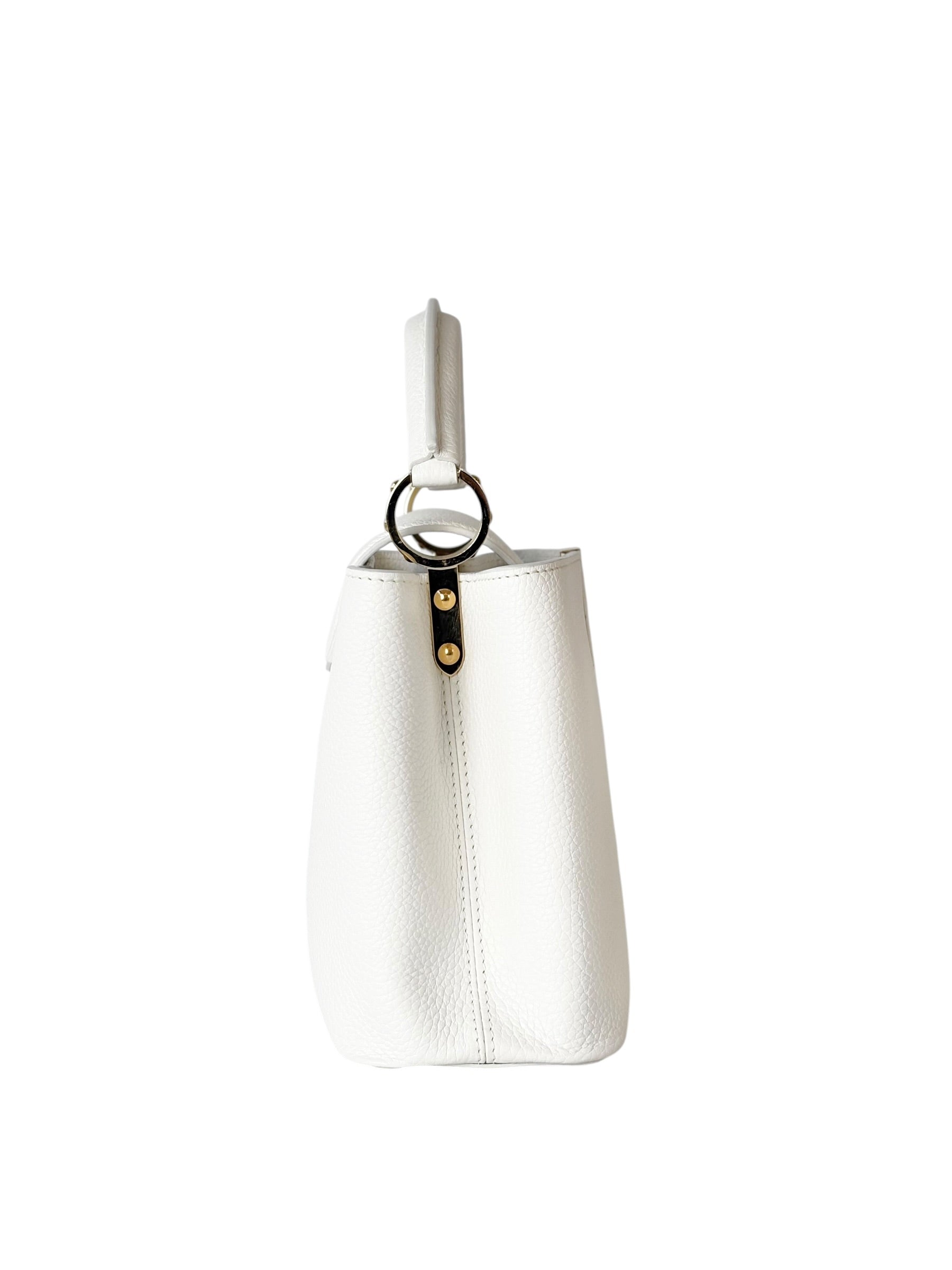 Louis Vuitton White Capucines MM 31cm Bag