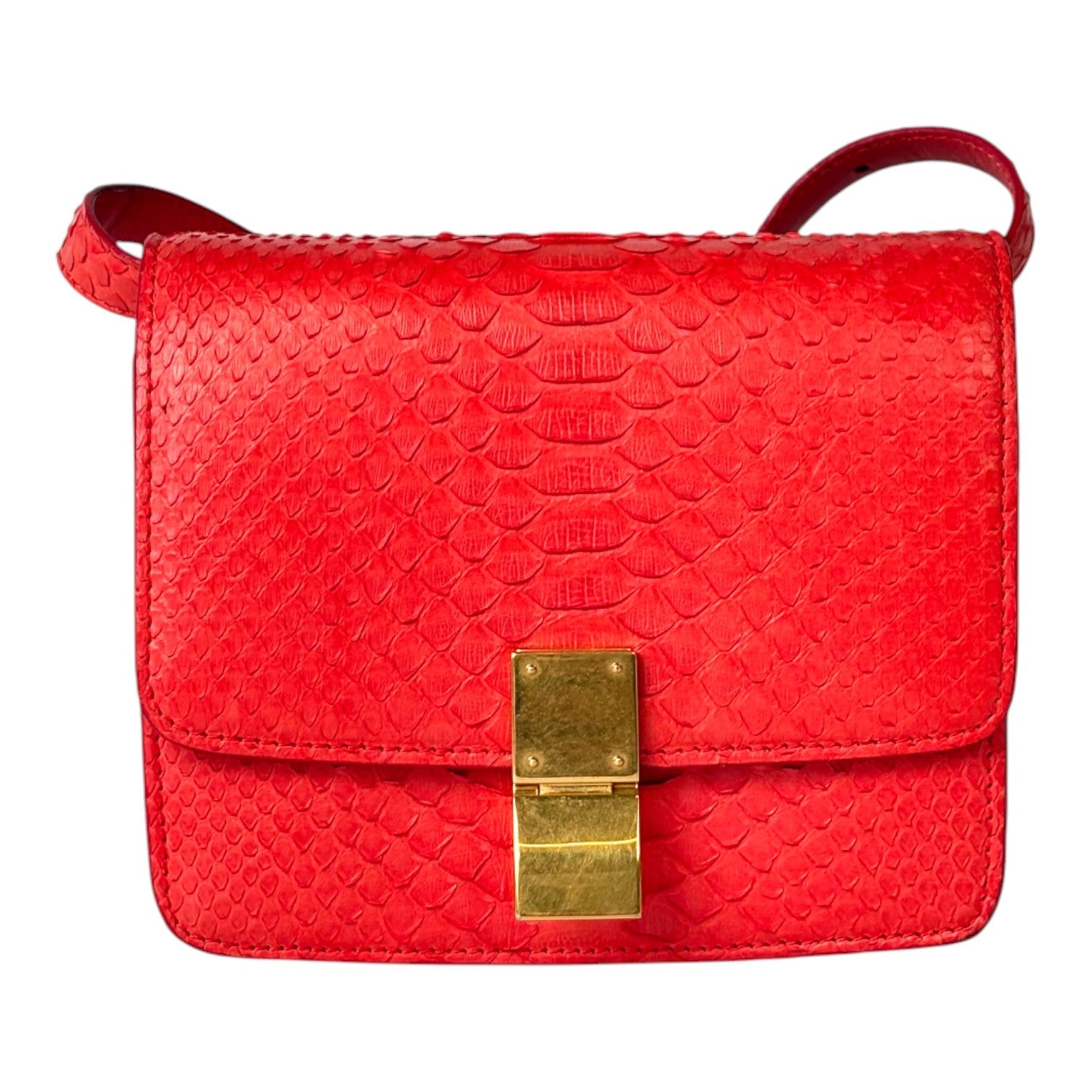 Celine Classic Mini Red Python Bag