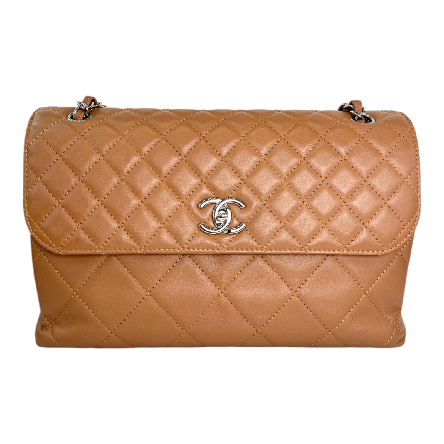 Chanel In The Business Shoulder Bag Brown - Full Set