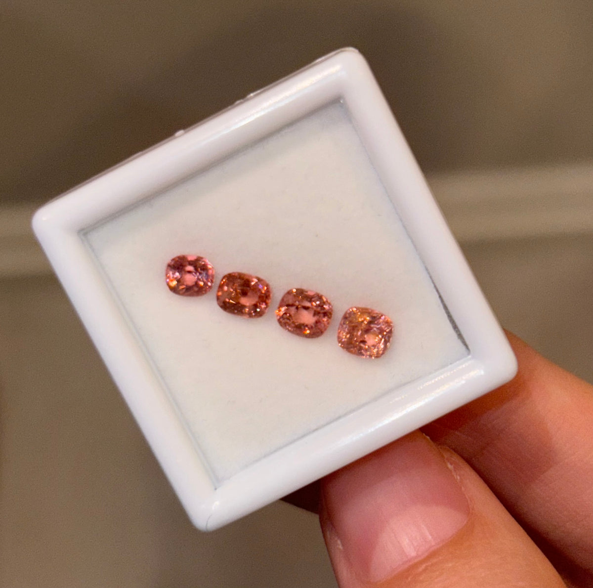 1.50ct Terra Cotta Spinel Set Cushion THAIC0979