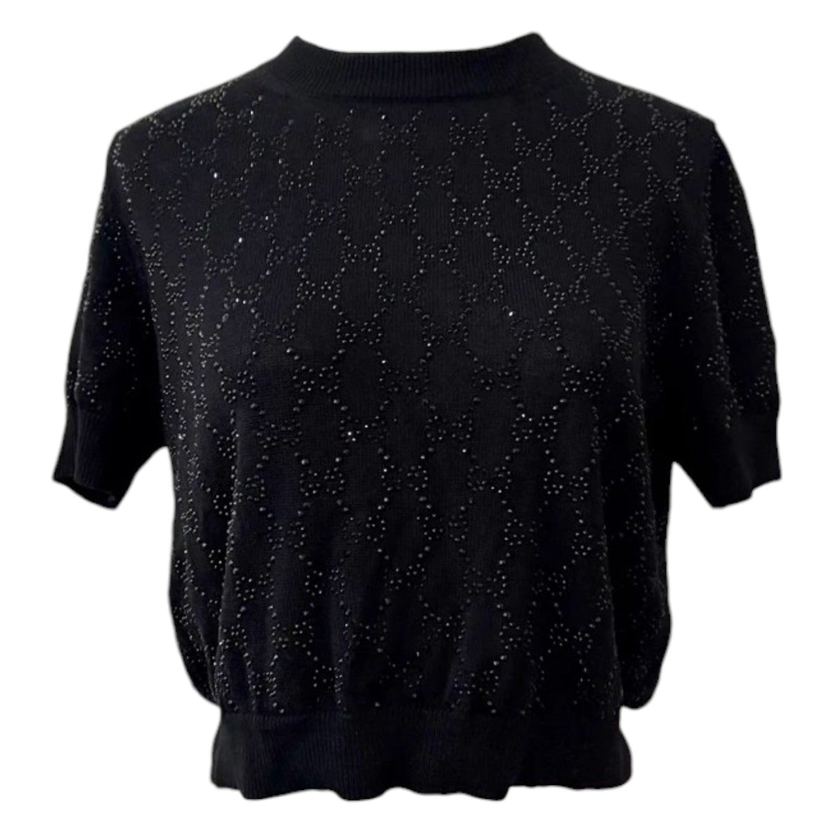Gucci Black Sparkle Wool Top - Size L