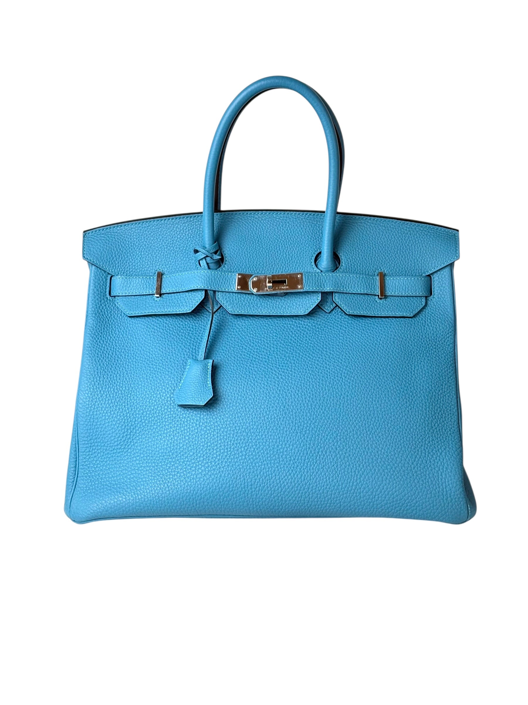 Hermes Birkin Blue 35cm Togo PHW Bag