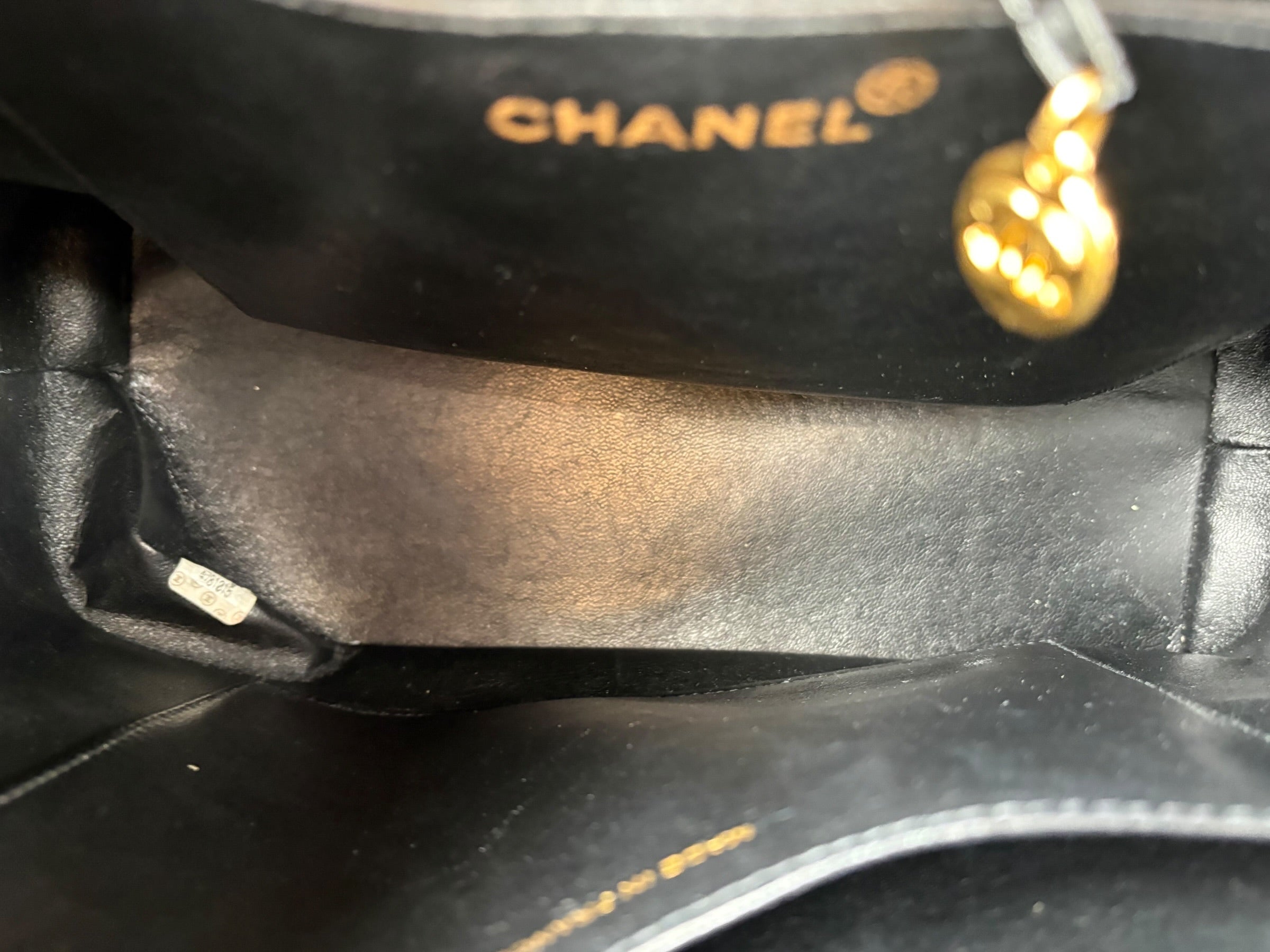 Chanel Vintage Black Zip Tote Bag