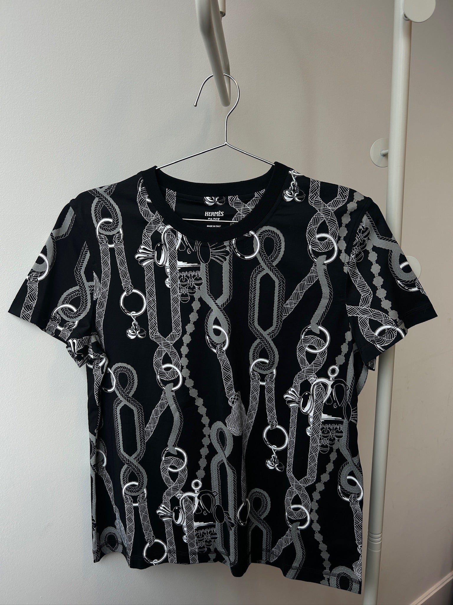 Size 40 - Hermès Palefroi Remix Black straight t-shirt