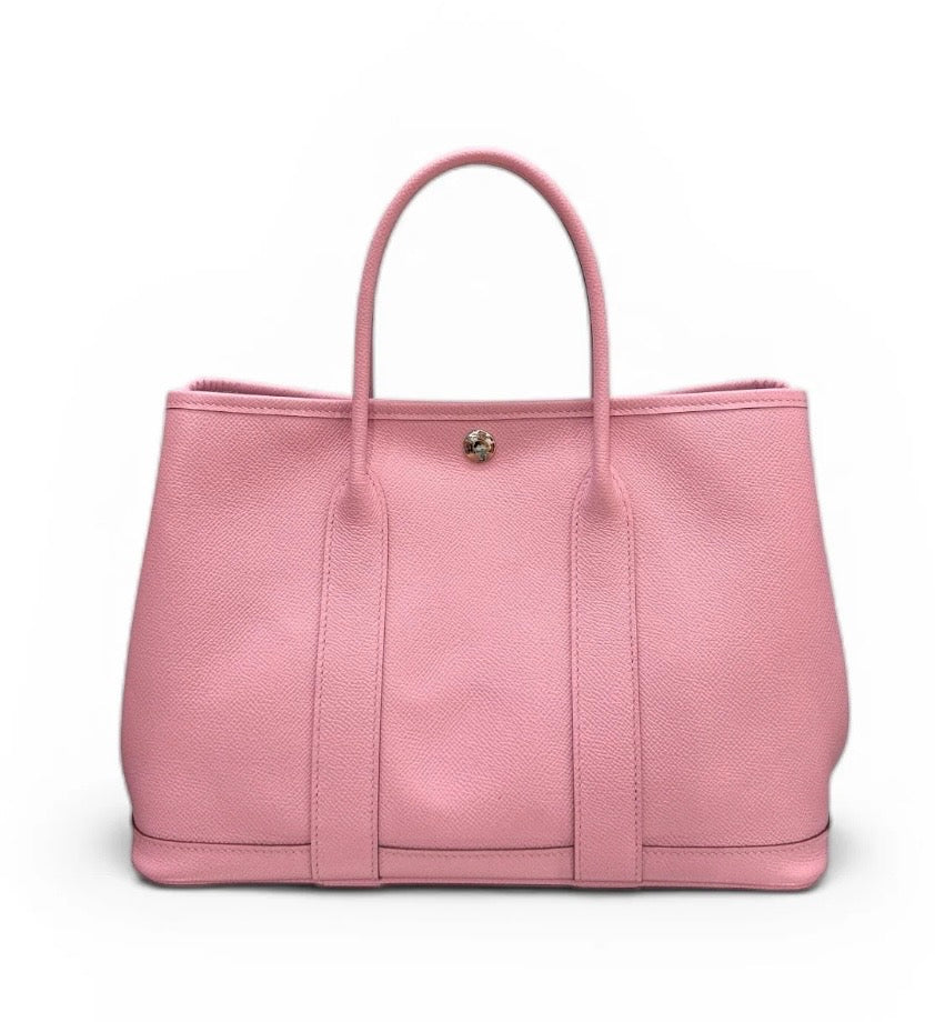 Hermes Rose Sakura Garden Party 30 in Negonda Leather - Full Set