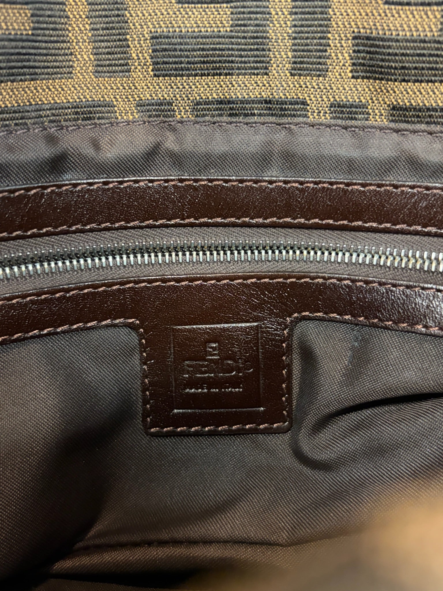 Fendi Baguette Canvas Shoulder Bag