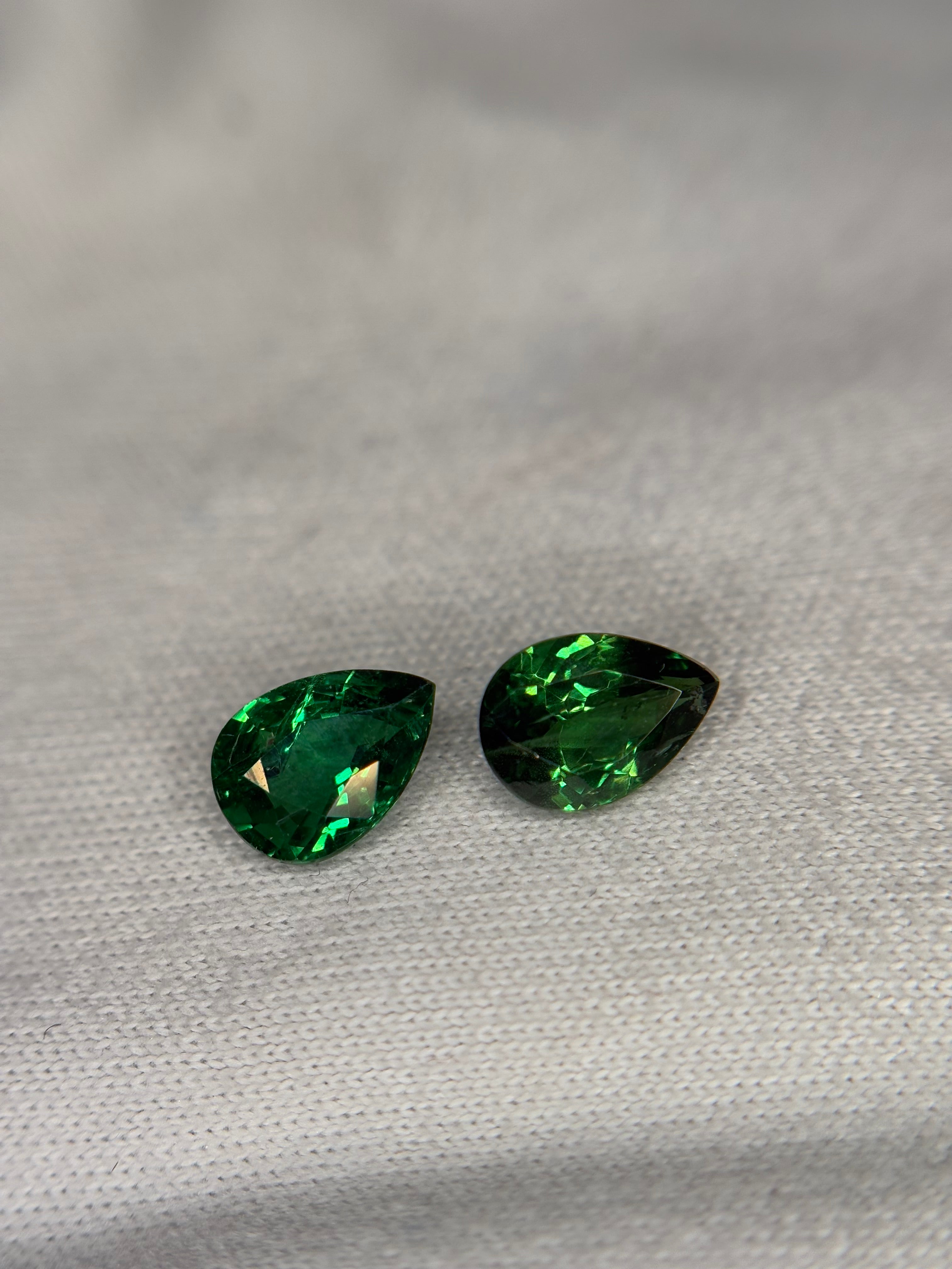 1.95ct Tsavorite Pear PAIR THAIC0616
