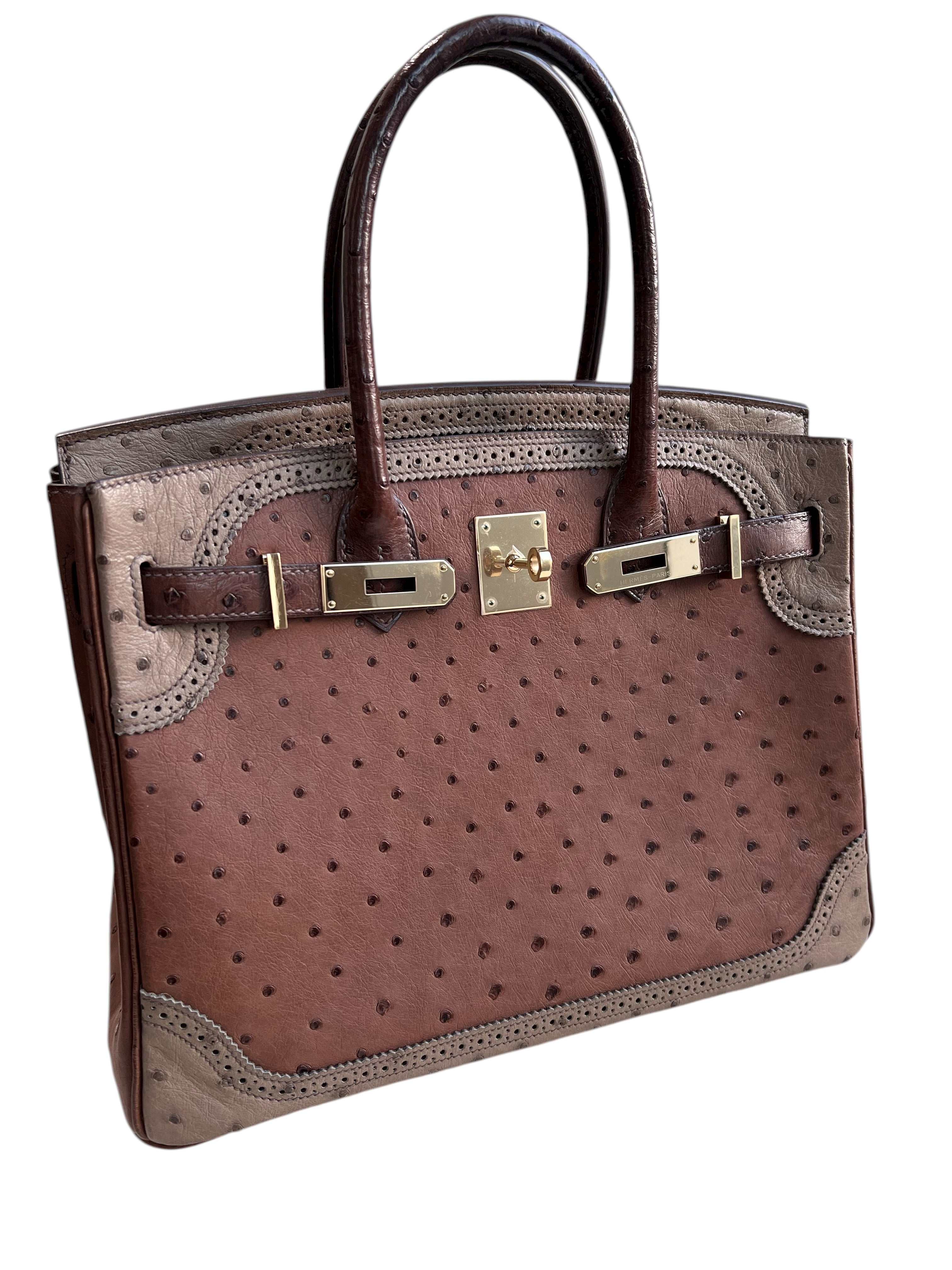 *Hermes Ghillies Birkin 30 Marron Fonce/Etrusque/Mousse PMB SYCYB1091