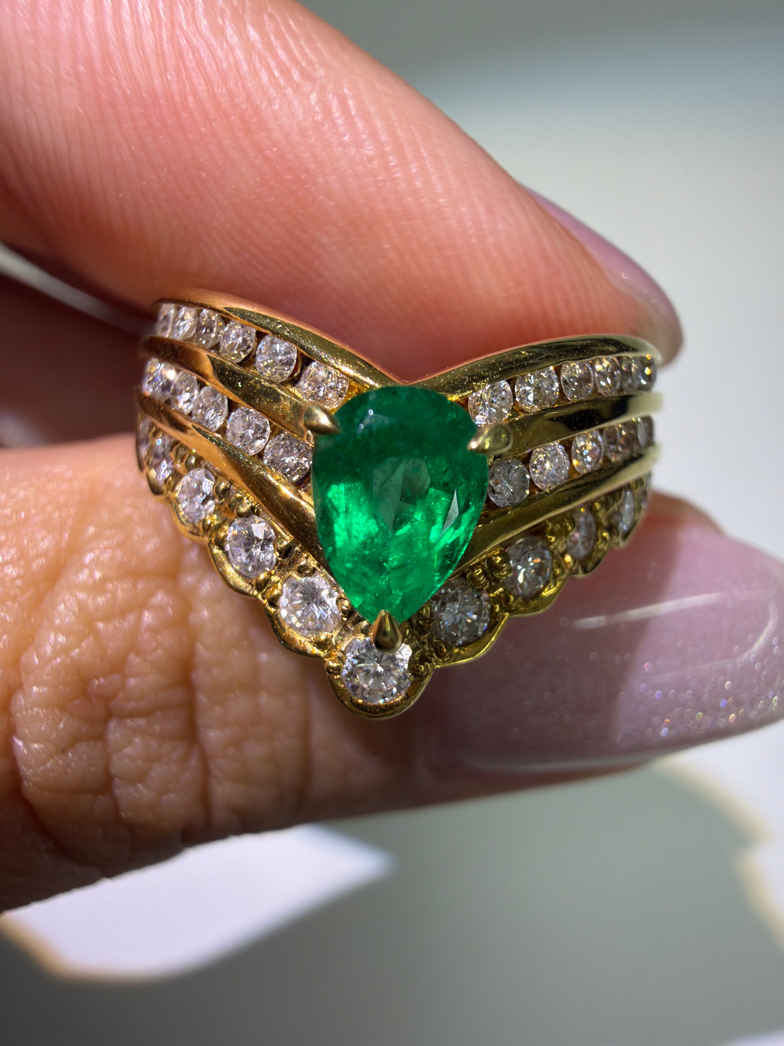 Emerald Diamond Ring in 18K / E0.47ct / D0.52ct 9372 JJC0737