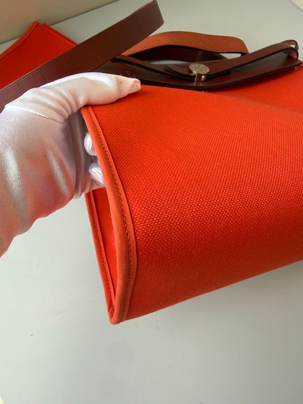 Hermès Herbag Zip 31 - Geranium Canvas & Rouge Sellier Leather (Y Stamp)