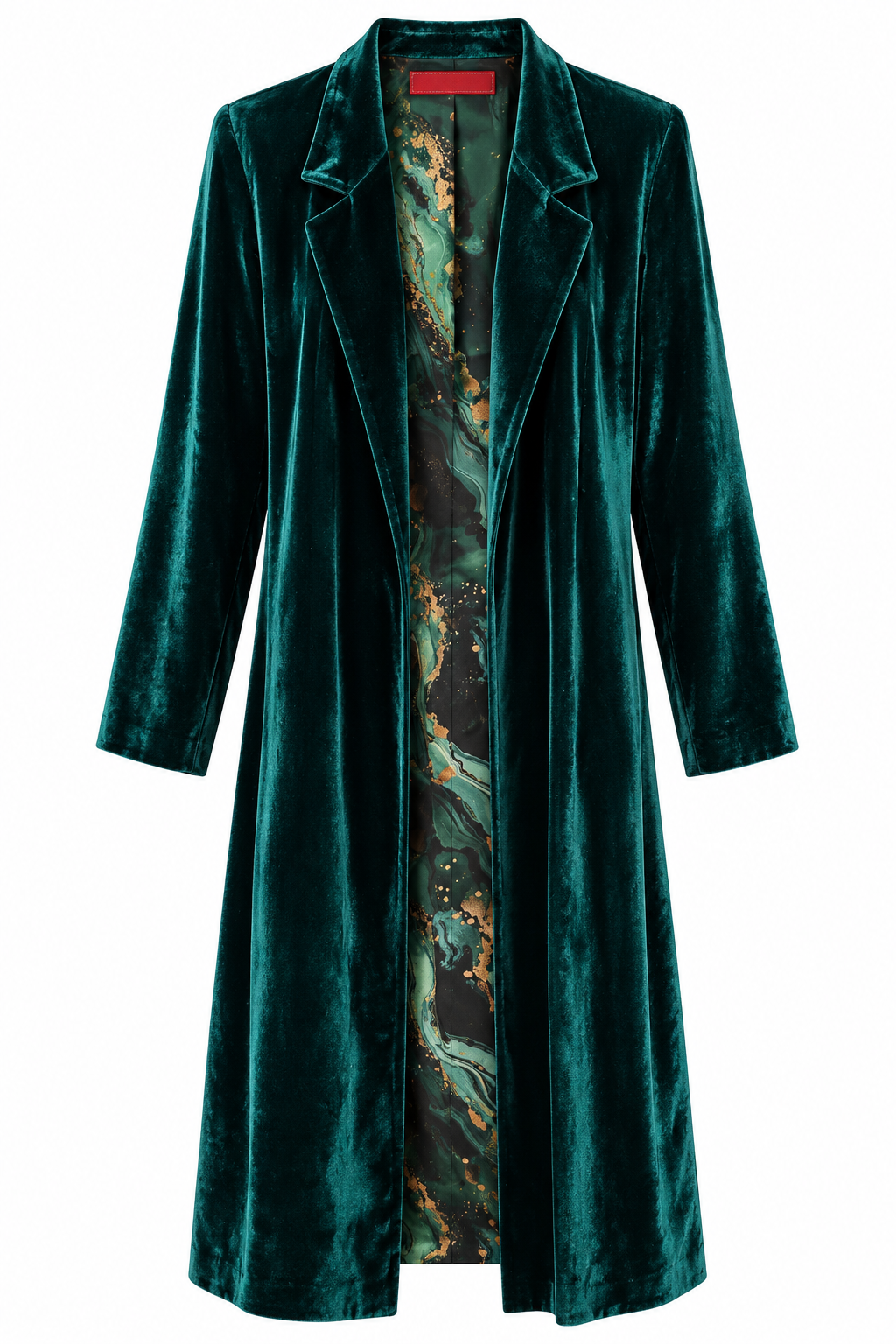 COAT ARNOLD EMERALD VELVET MALACHITE LINING MCL13490
