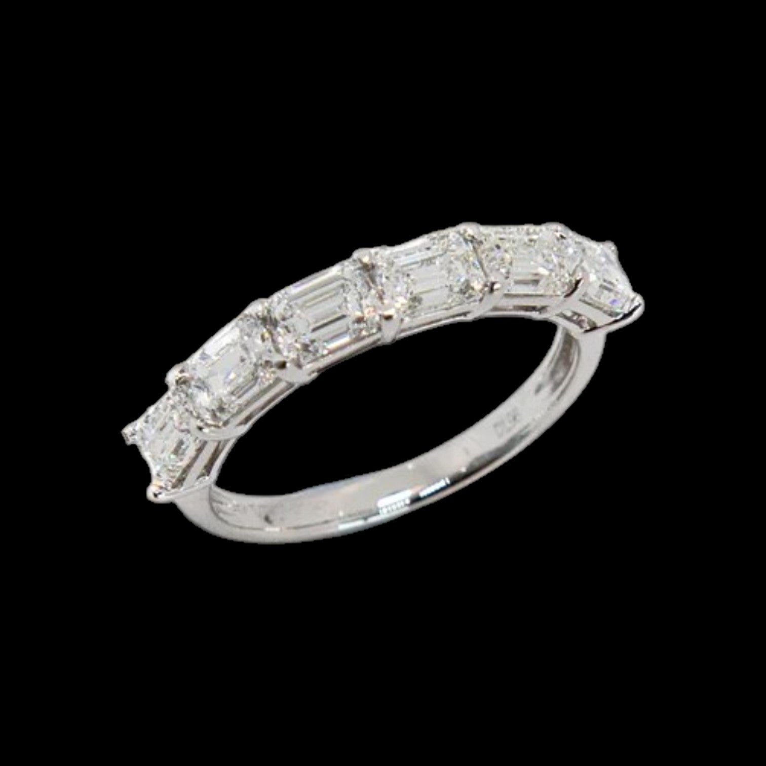 East-West Set 1.96ct (EFG VVS) Emerald Cut Diamond Eternity Band set in Platinum