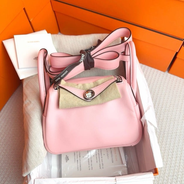 *Hermes Lindy Mini Rose Sakura Swift PHW #Z SYC2154