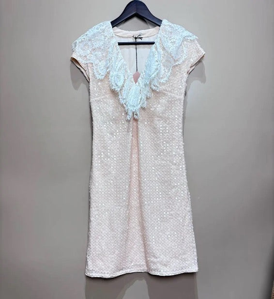 MIU MIU light pink sequined dress, size 40 LZ920F9991