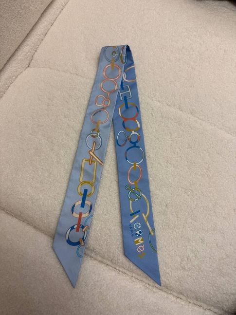 Hermès Twilly Scarf - Sky Blue Chain