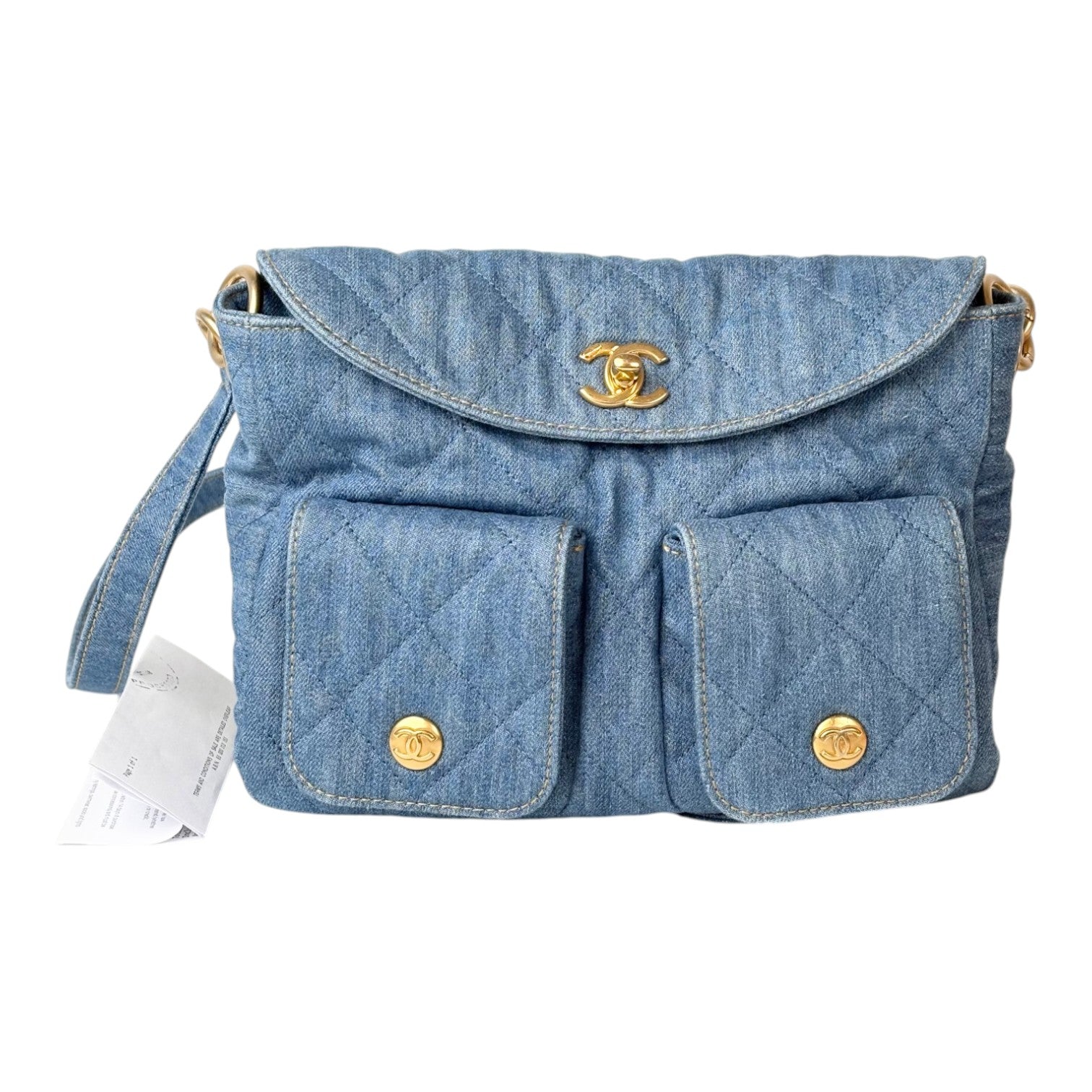 Chanel Small Denim Hobo with Double Pocket Bag