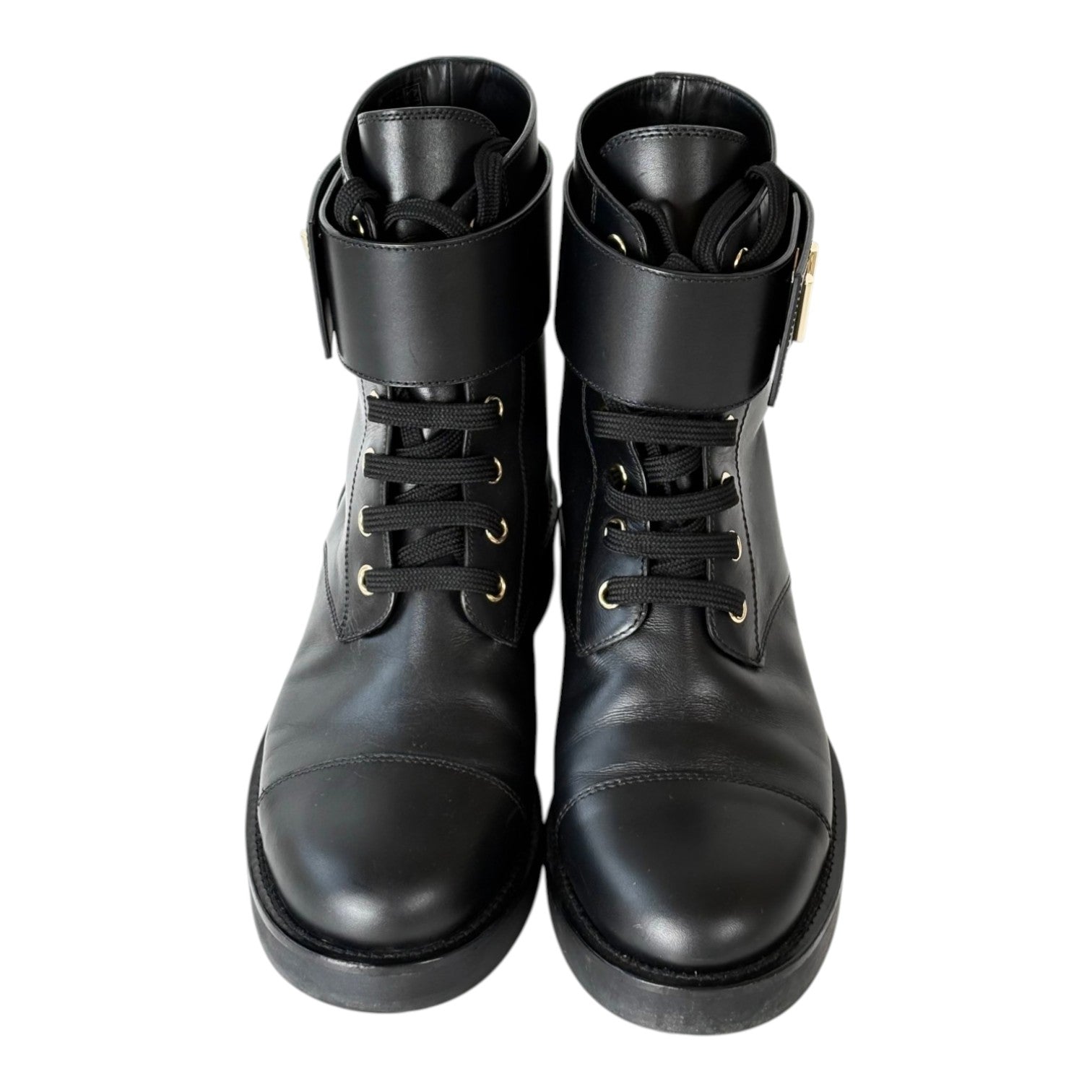 Louis Vuitton Black Leather Ankle Boots - size 37