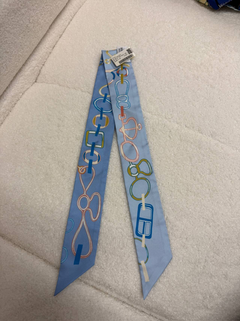 Hermès Twilly Scarf - Sky Blue Chain