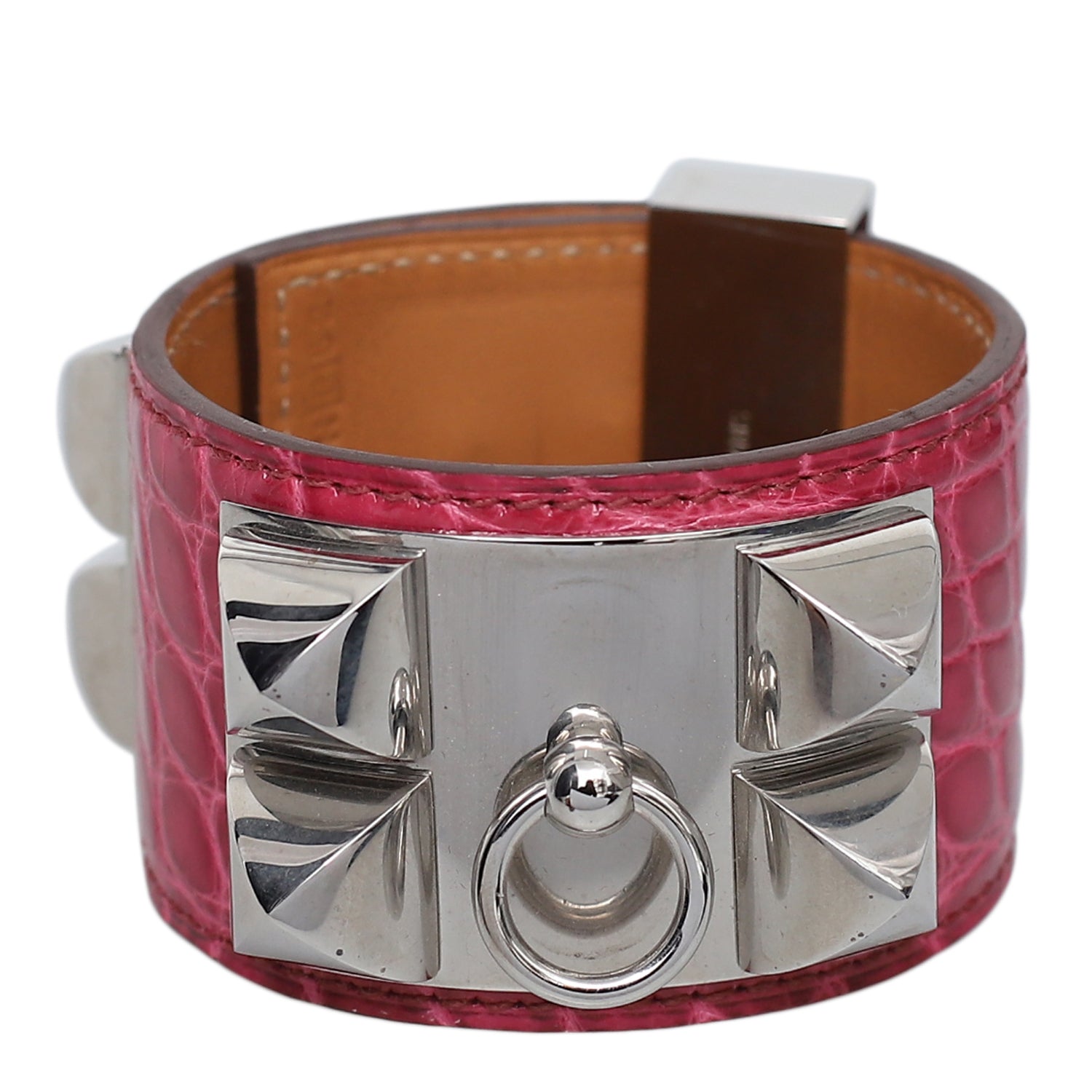 Hermès Croco Collier De Chien Bracelet HER06746A