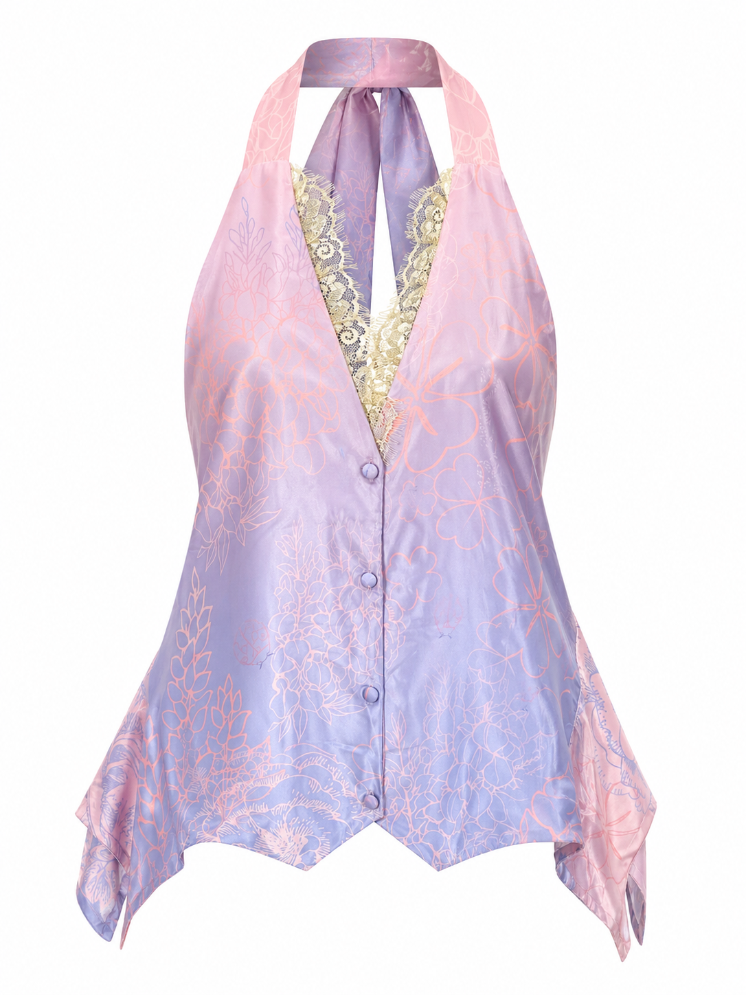 NICKY VEST WITH FRENCH LACE MAISON CLAD X SOPHIE SHOHET MCL11164