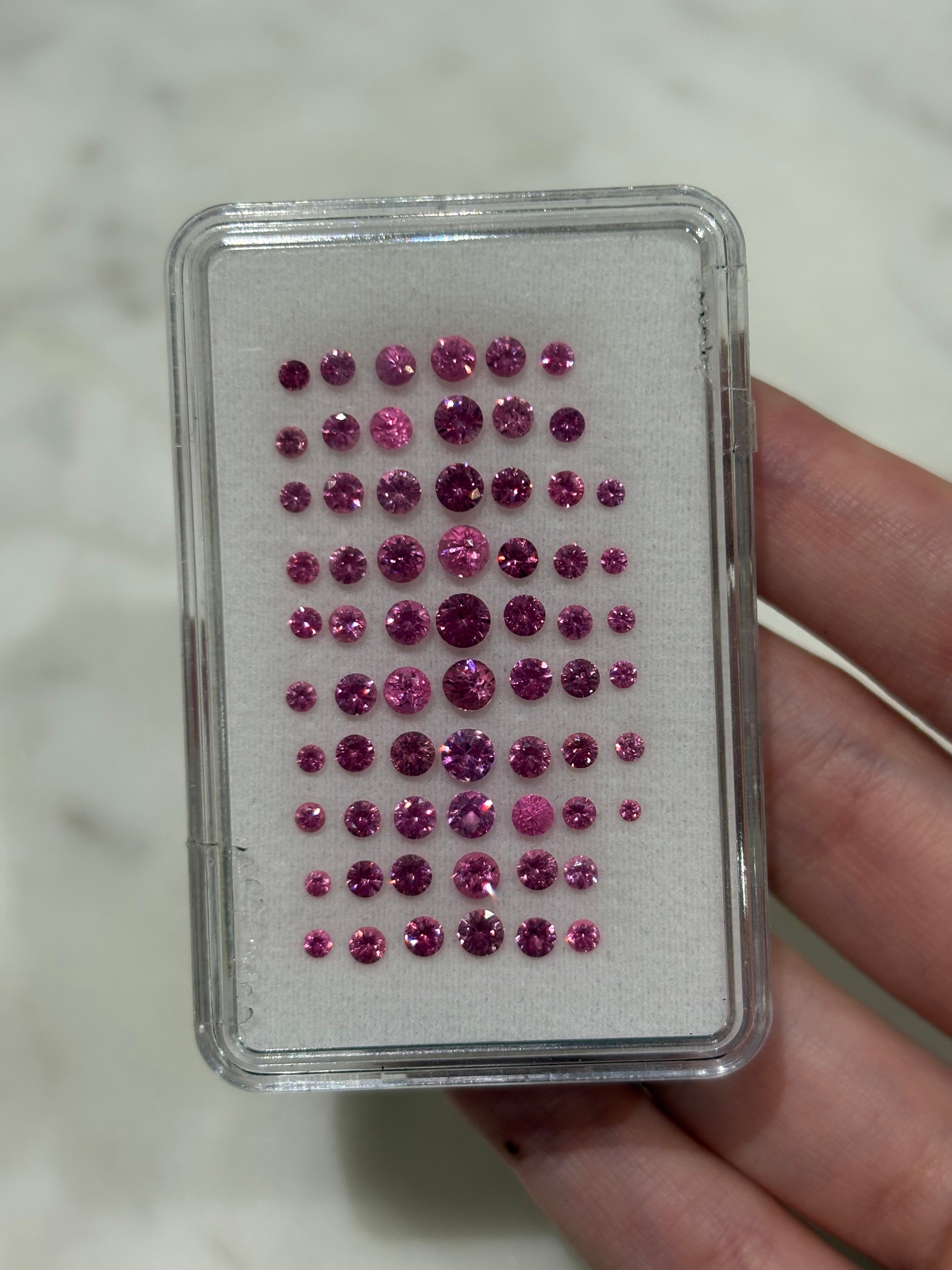 4.97ct Pink Spinel Round Set DXBCS4607