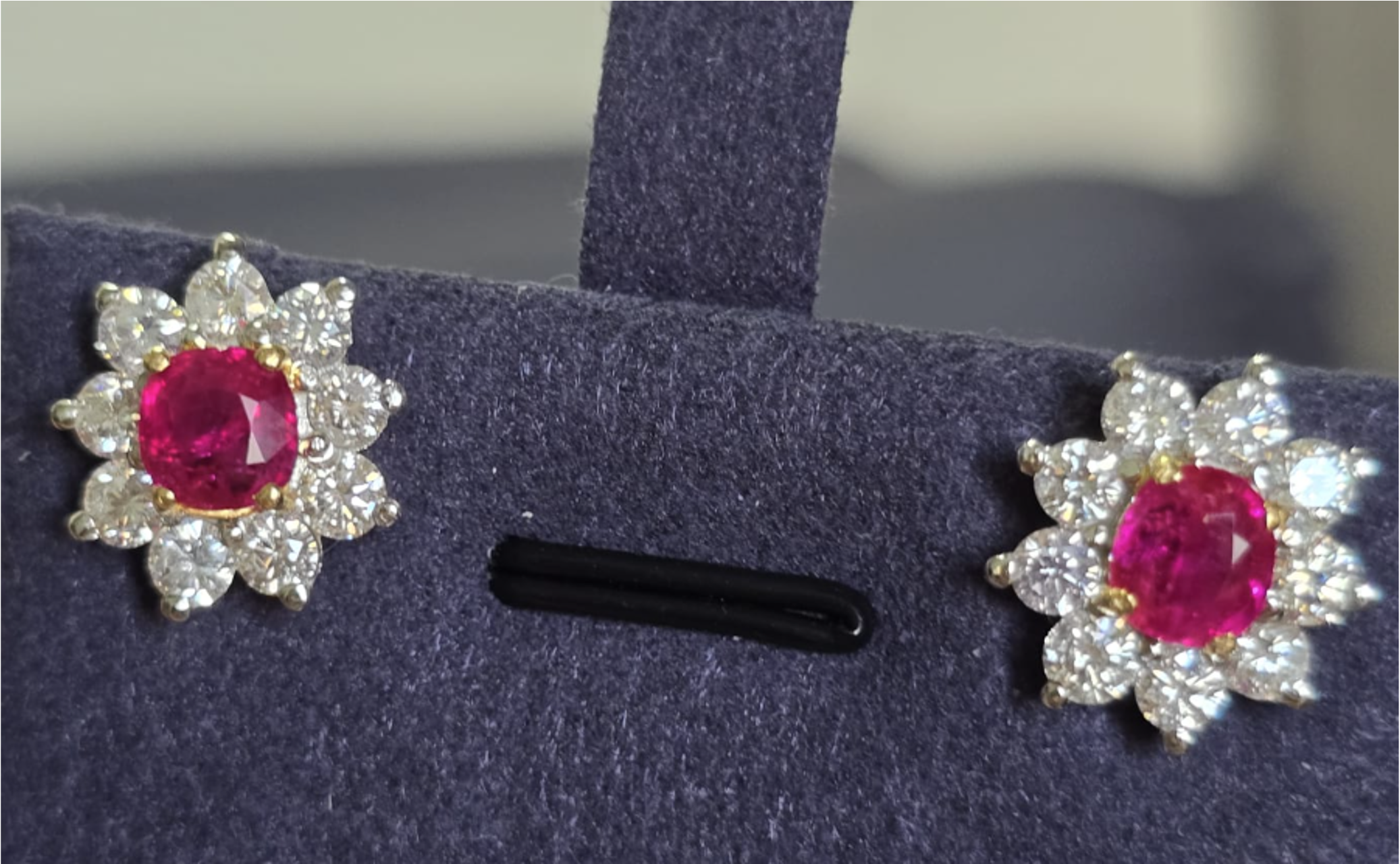 2.35ct Unheated Burma Ruby Earrings (Diana Design) SYCB31