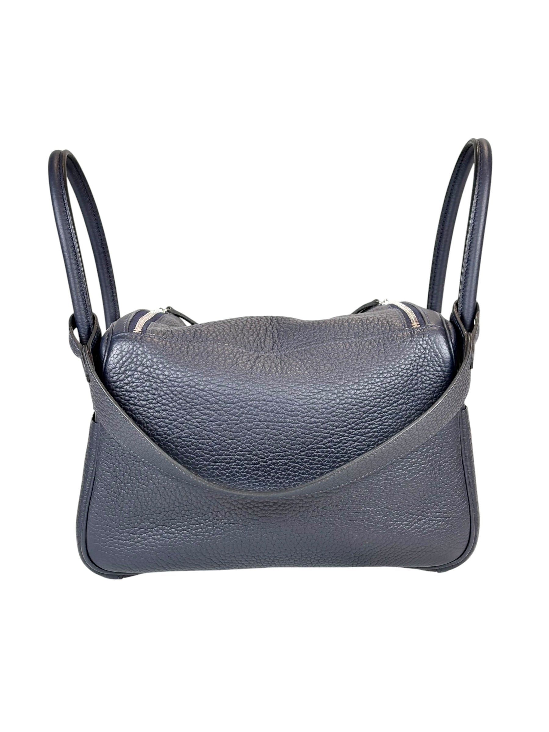 Hermes Lindy 26cm in Blue Nuit Bag - U Stamp