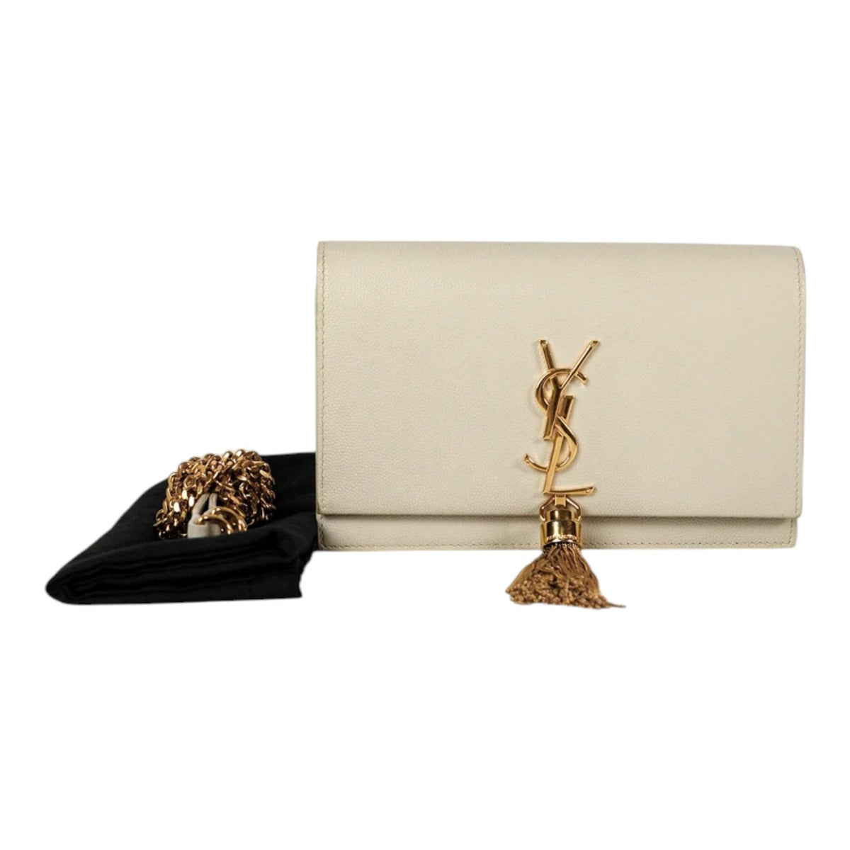 YSL Kate Small Tassel Cream Calfskin Bag