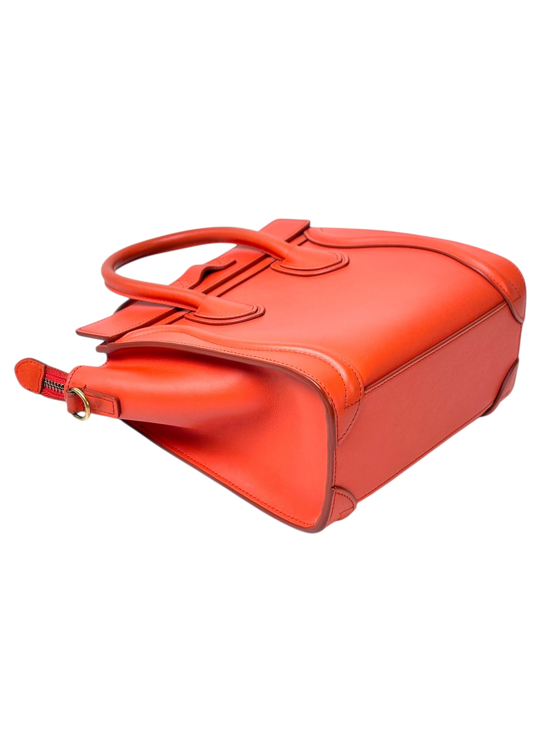 Celine Orange Mini Luggage Bag