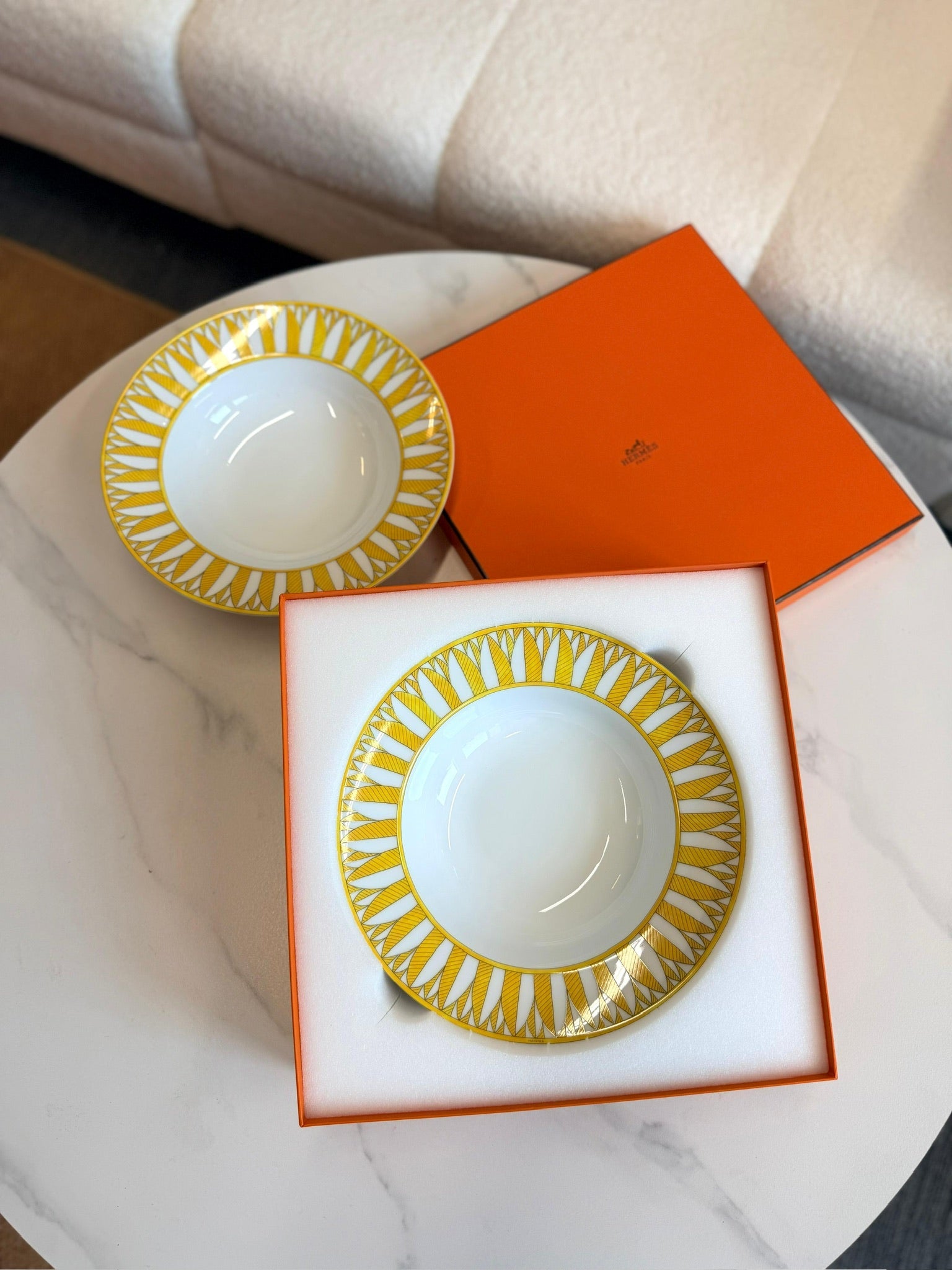 Hermès Balcon du Guadalquivir Plate - Gold White