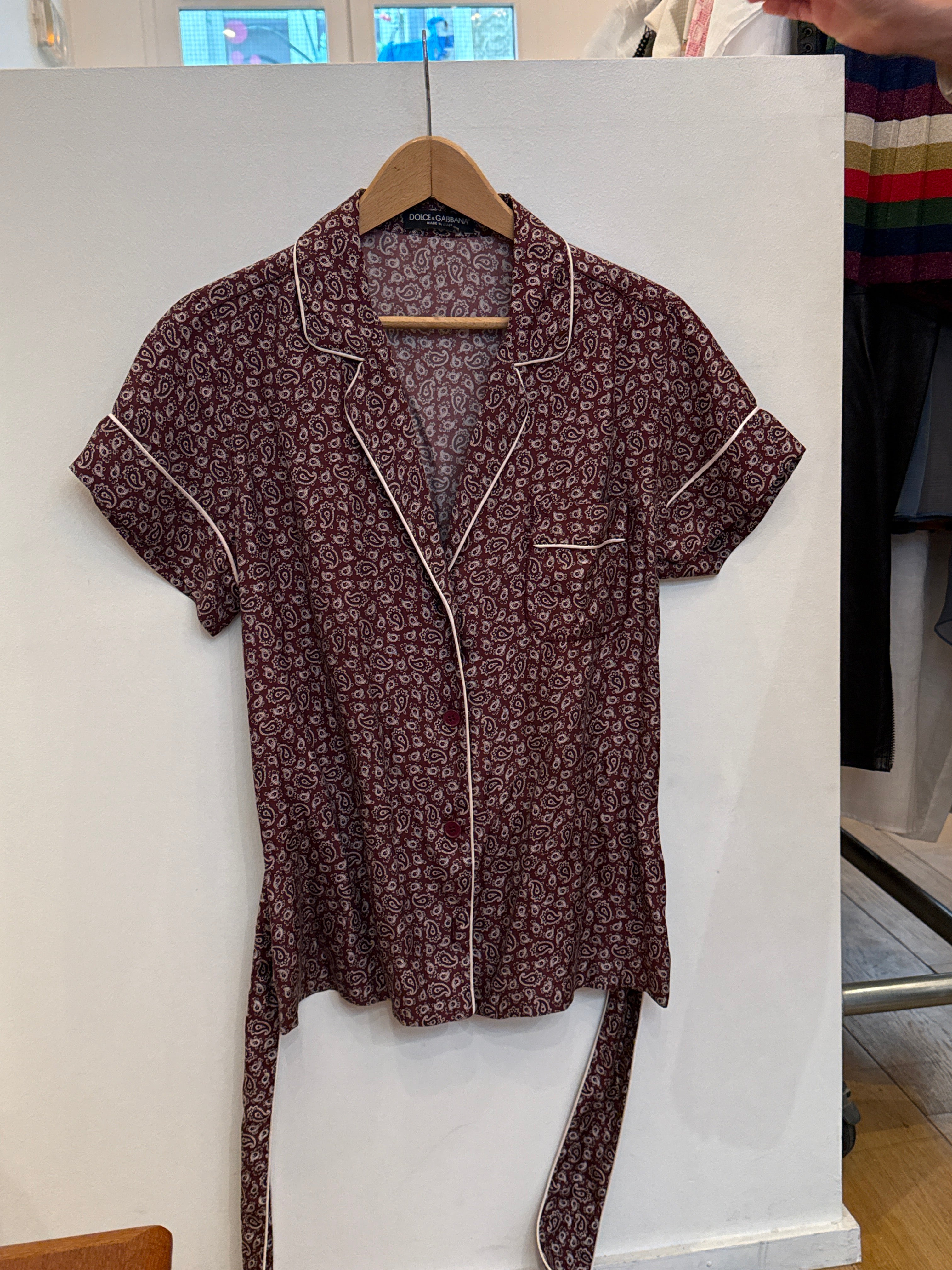 DOLCE & GABBANA PYJAMA STYLE SHIRT WITH BELT AGC3663