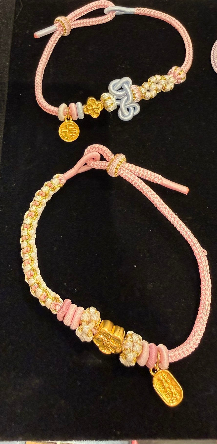 24K Gold with 2 Charms Lucky Bracelet