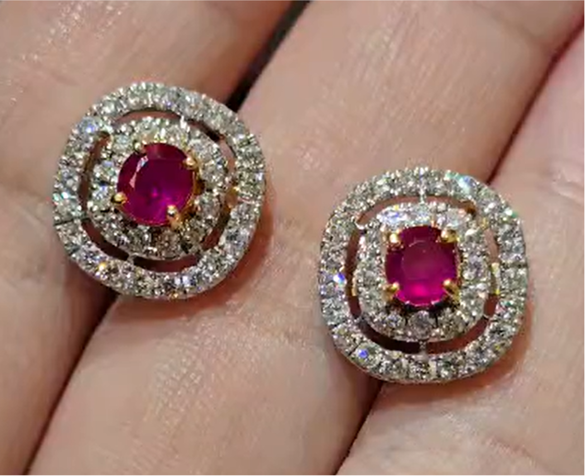 0.90ct Unheated Burma Ruby Earrings SYCB34