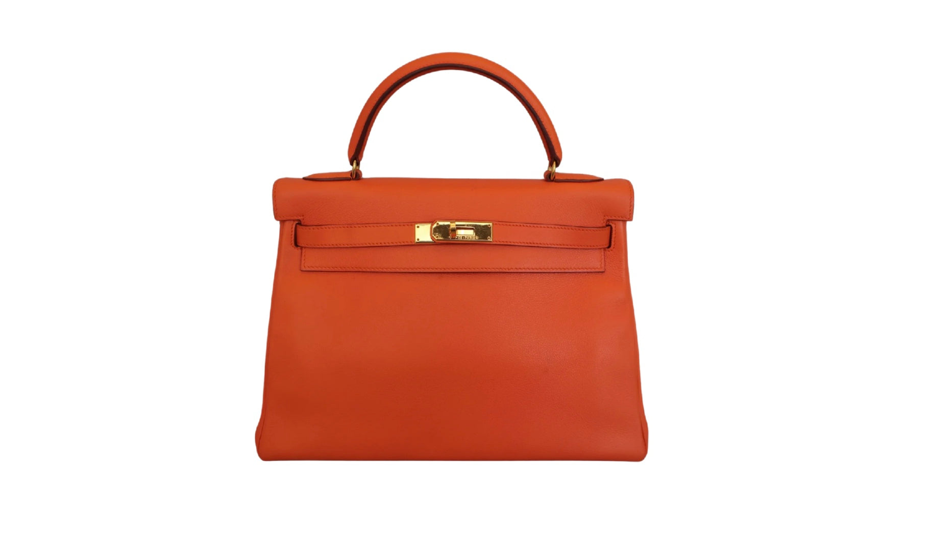 HERMES KELLY 32 Gulliver Leather Orange 〇Z (1996) lexa5x1xzs AKC0942