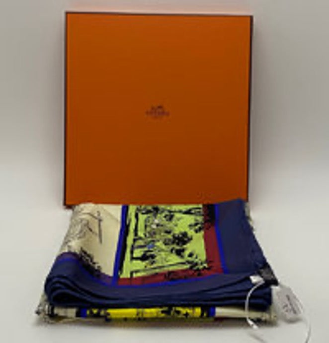 HERMES "Boulevard" 90 Square Scarf 3022605101680