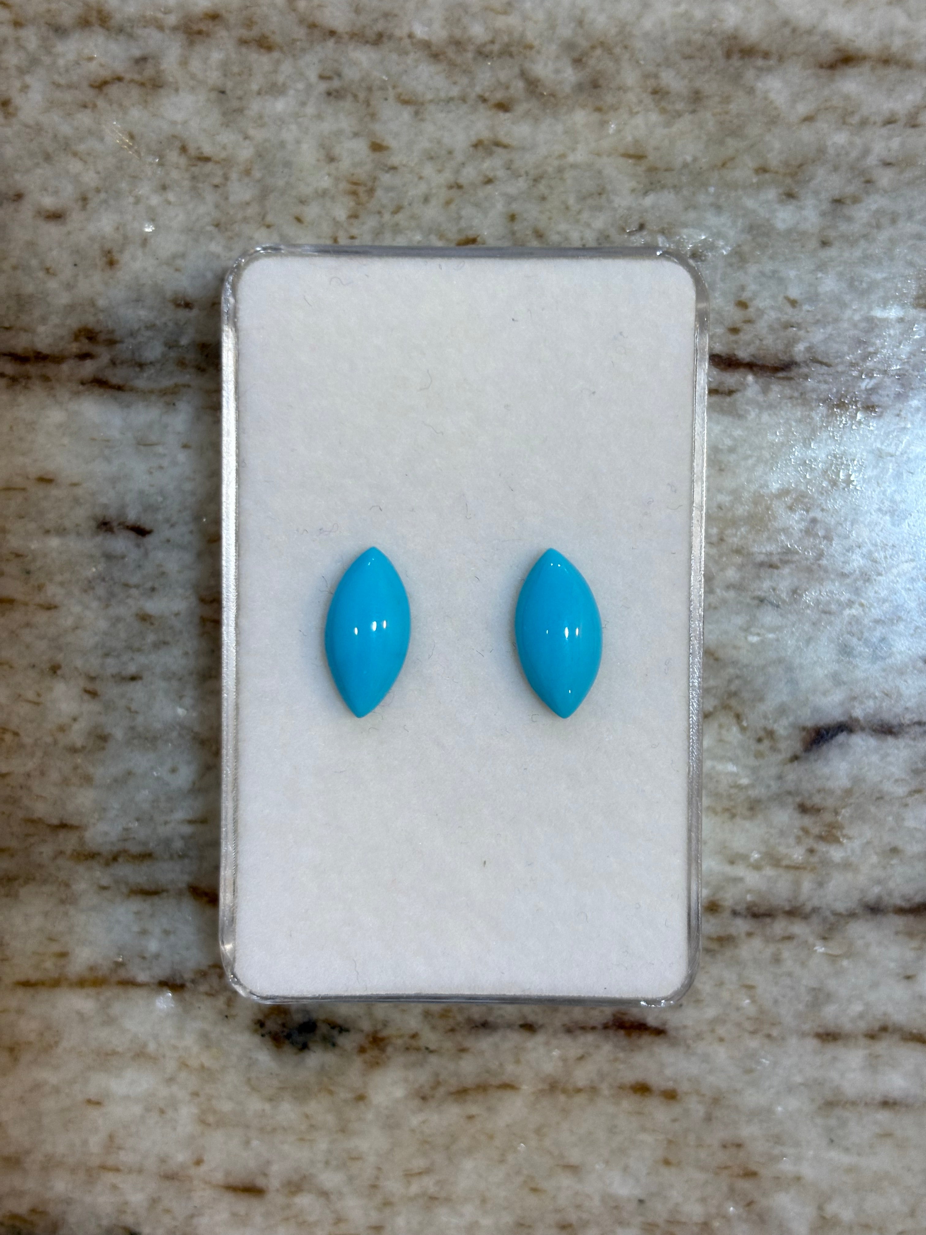 2.70ct Marquise Sleeping Beauty Turquoise Arizona PAIR DXBCS5767